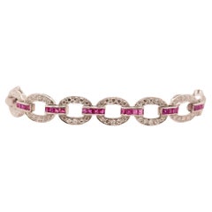 Bracelet Art déco des années 1930 en platine, palladium, rubis naturel et diamants