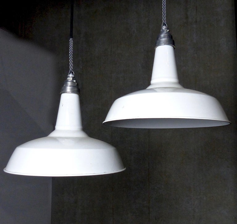 Benjamin Style Enamel Pendant Lights Set Of 8 Circa Style Enamel Pendant Lights