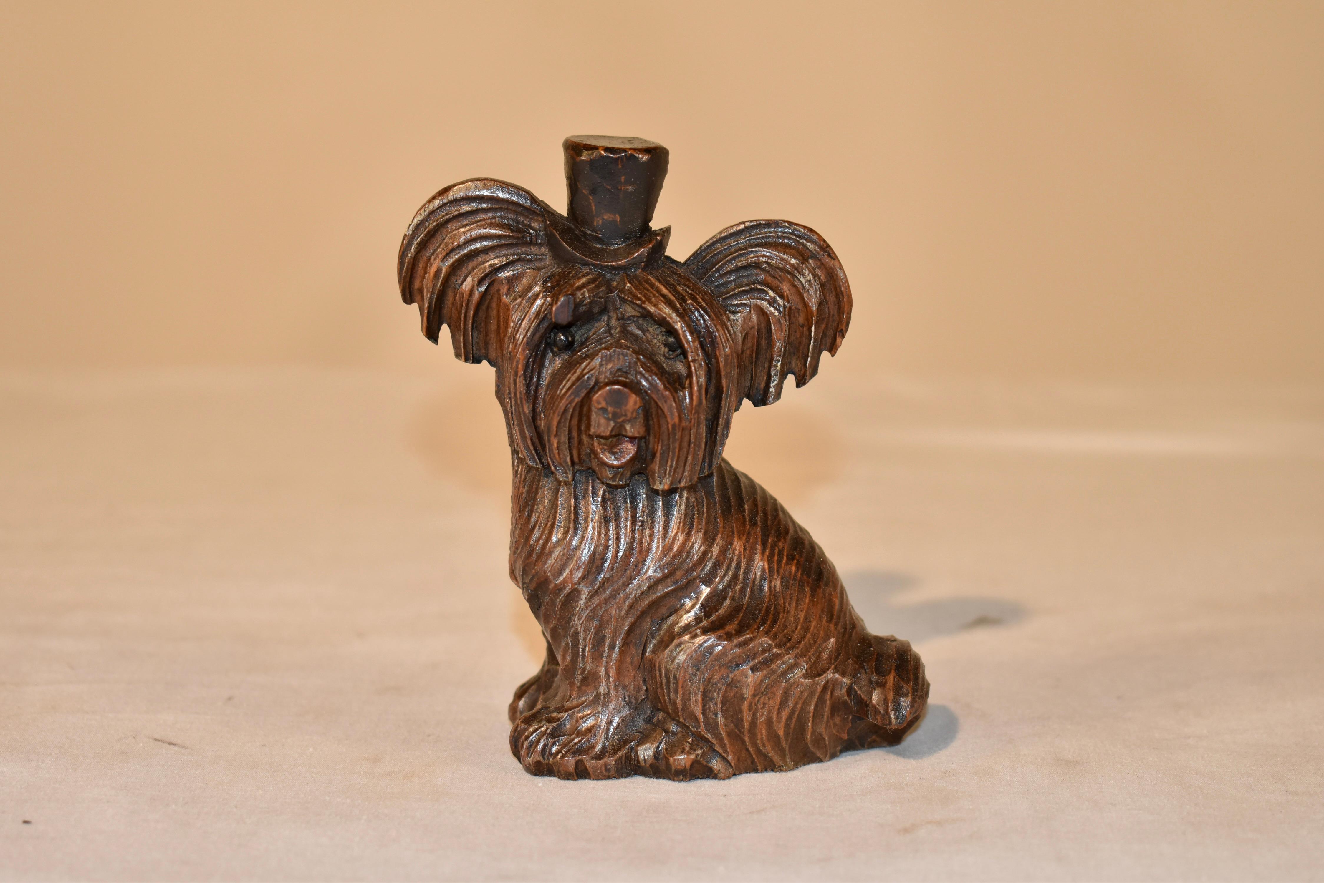 Arte popolare Terrier inglese intagliato a mano degli anni '30 circa in vendita