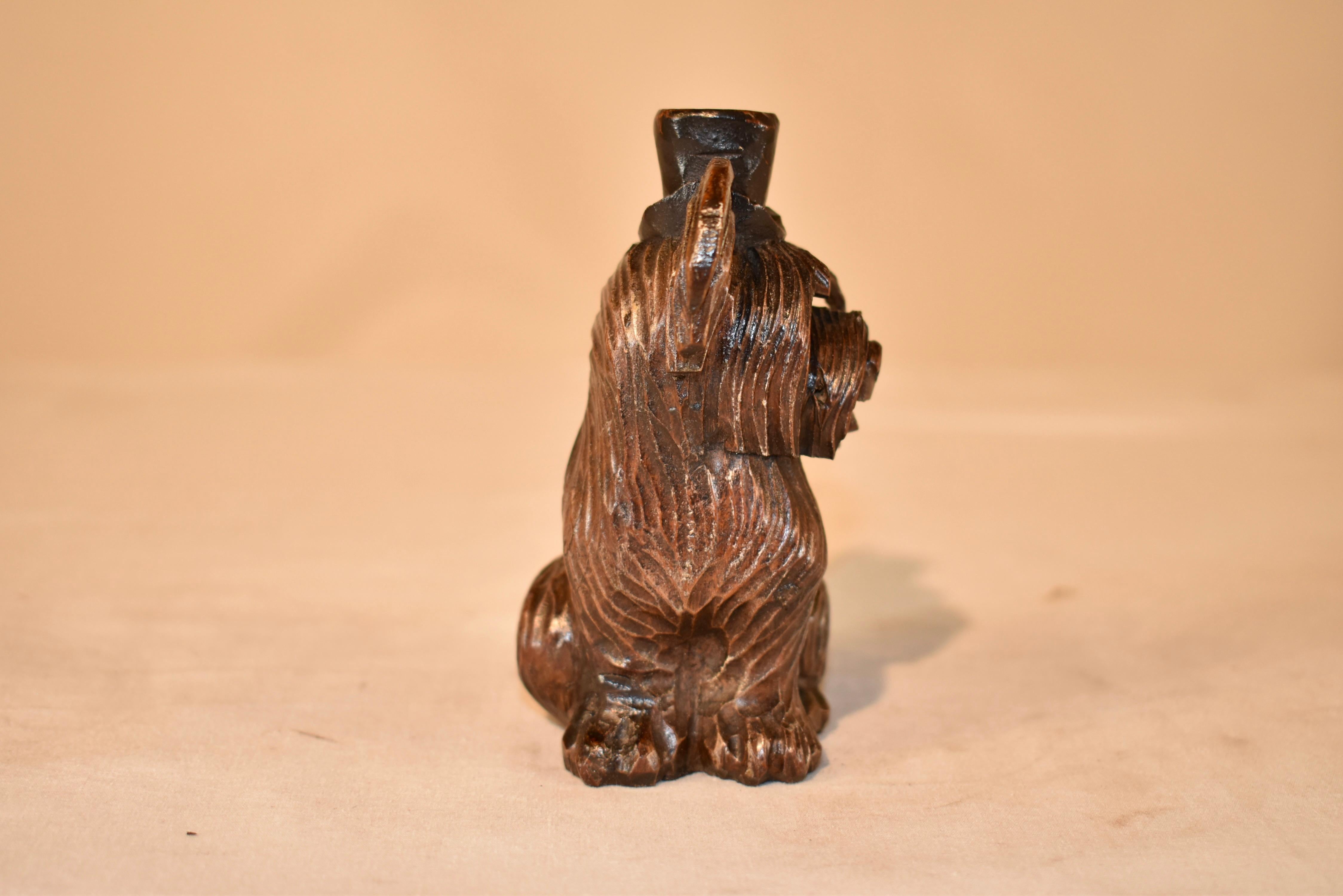 Metà XX secolo Terrier inglese intagliato a mano degli anni '30 circa in vendita