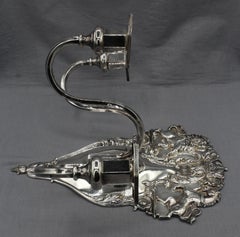 Scontrino da parete a 3 luci in argento e rame inglese degli anni '30 circa