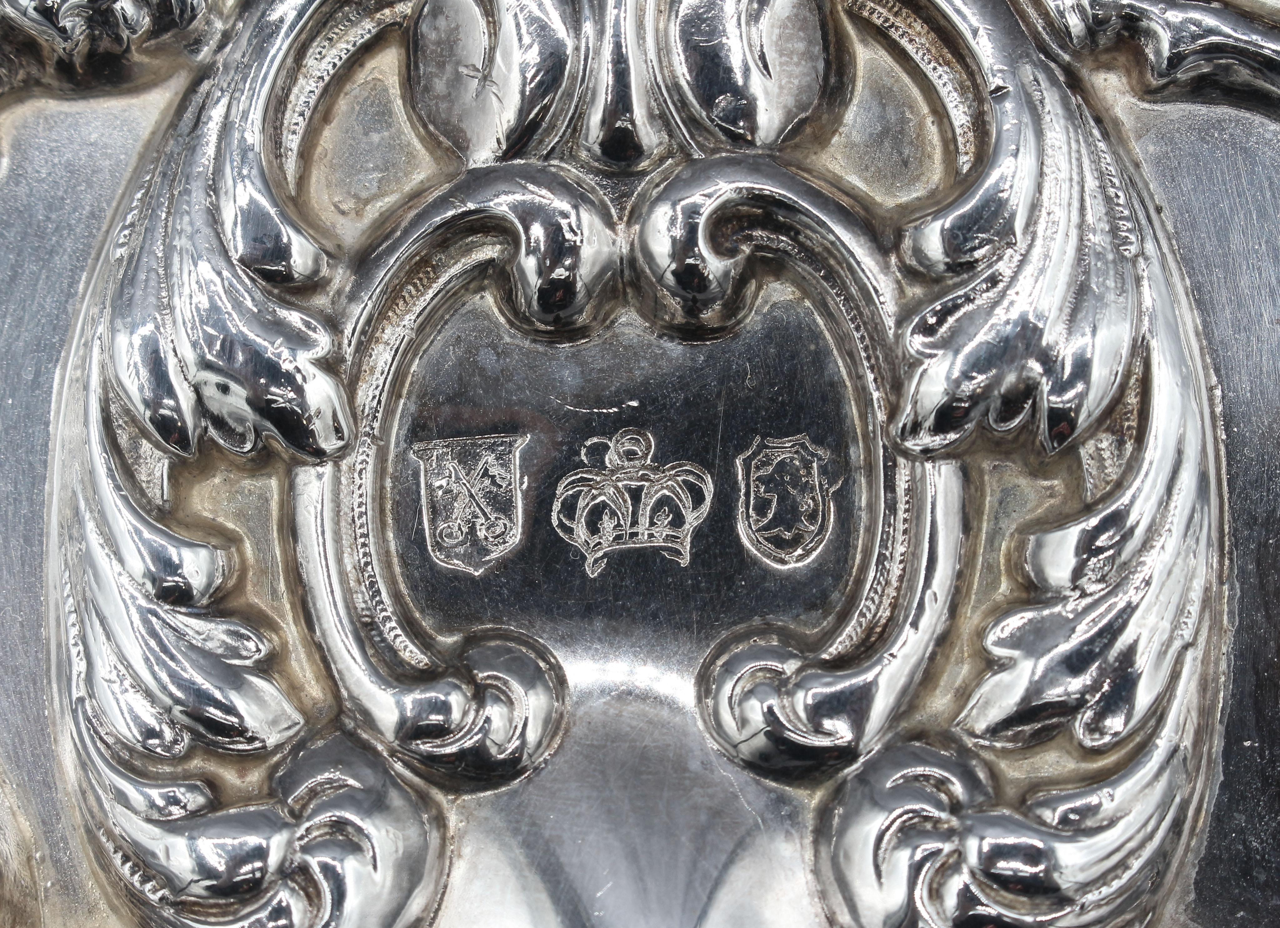 Englischer 3-Licht-Wandleuchter aus Silber auf Kupfer, ca. 1930er Jahre im Angebot 1