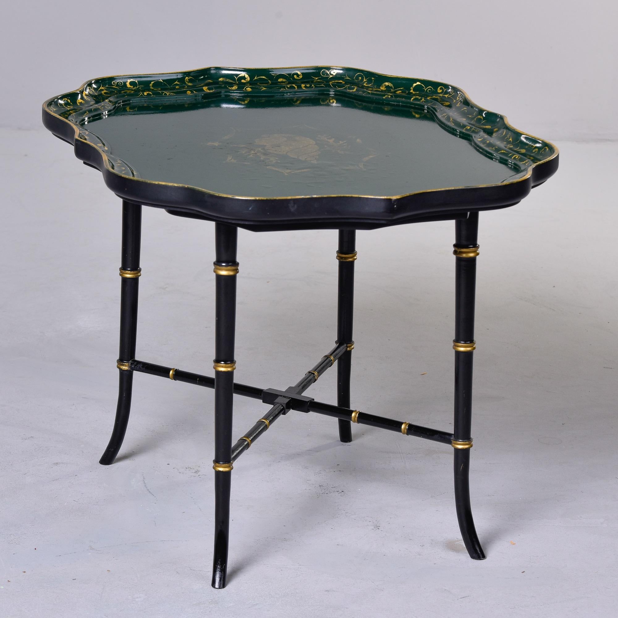 Circa 1930s English Tray Top Table with Faux Bamboo Base For Sale 1