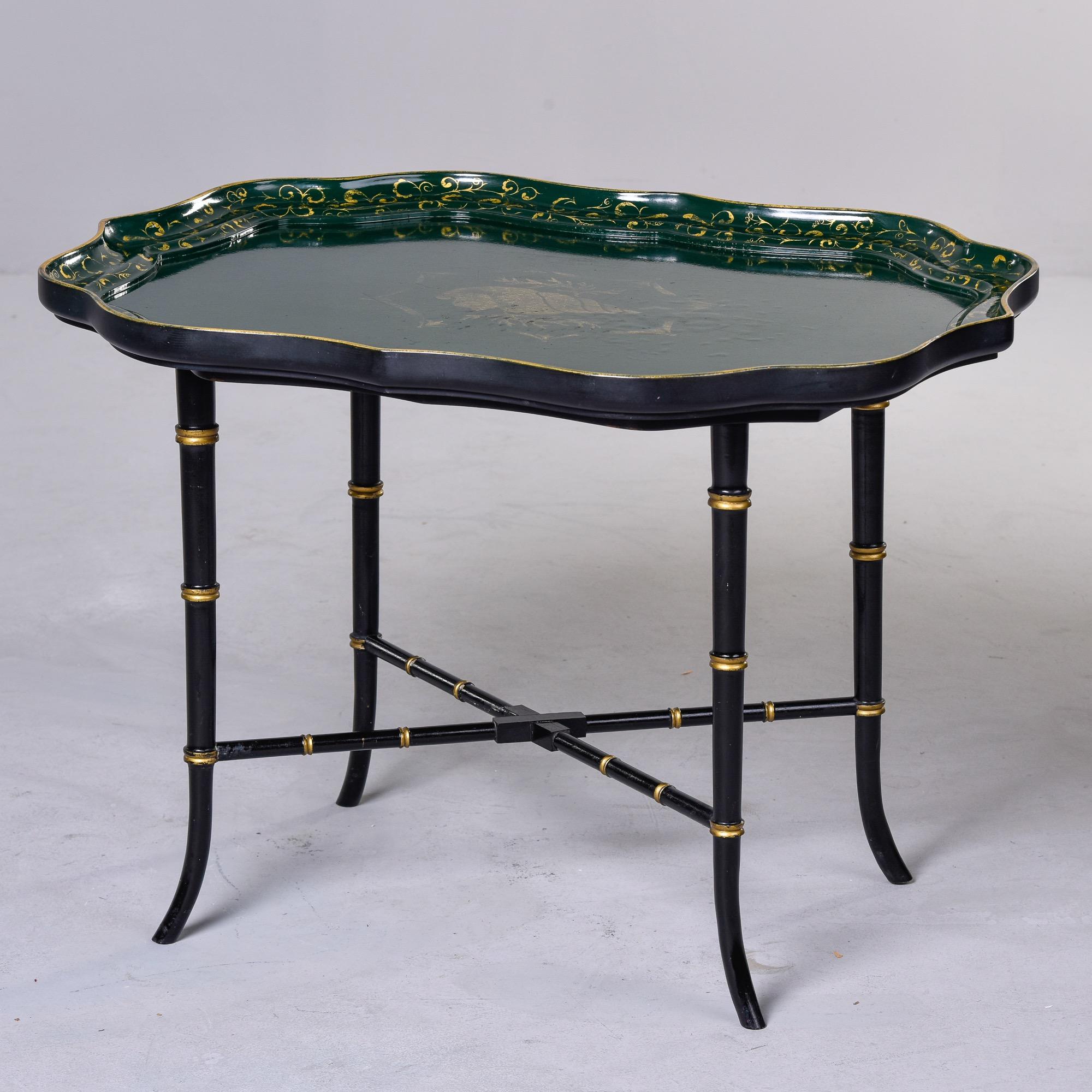 Circa 1930s English Tray Top Table with Faux Bamboo Base For Sale 2
