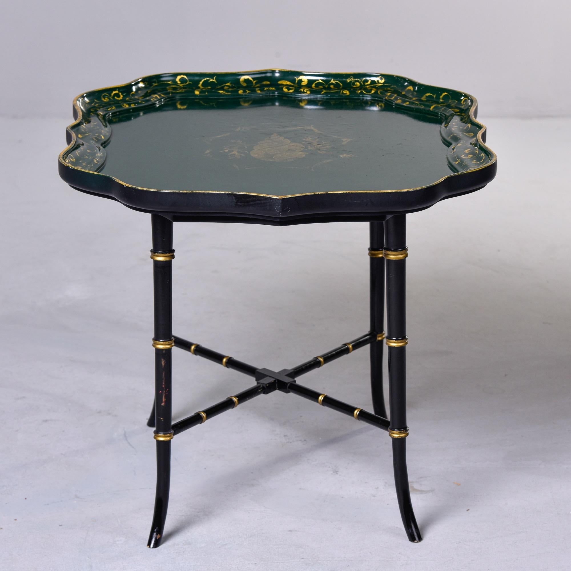 Circa 1930s English Tray Top Table with Faux Bamboo Base For Sale 3