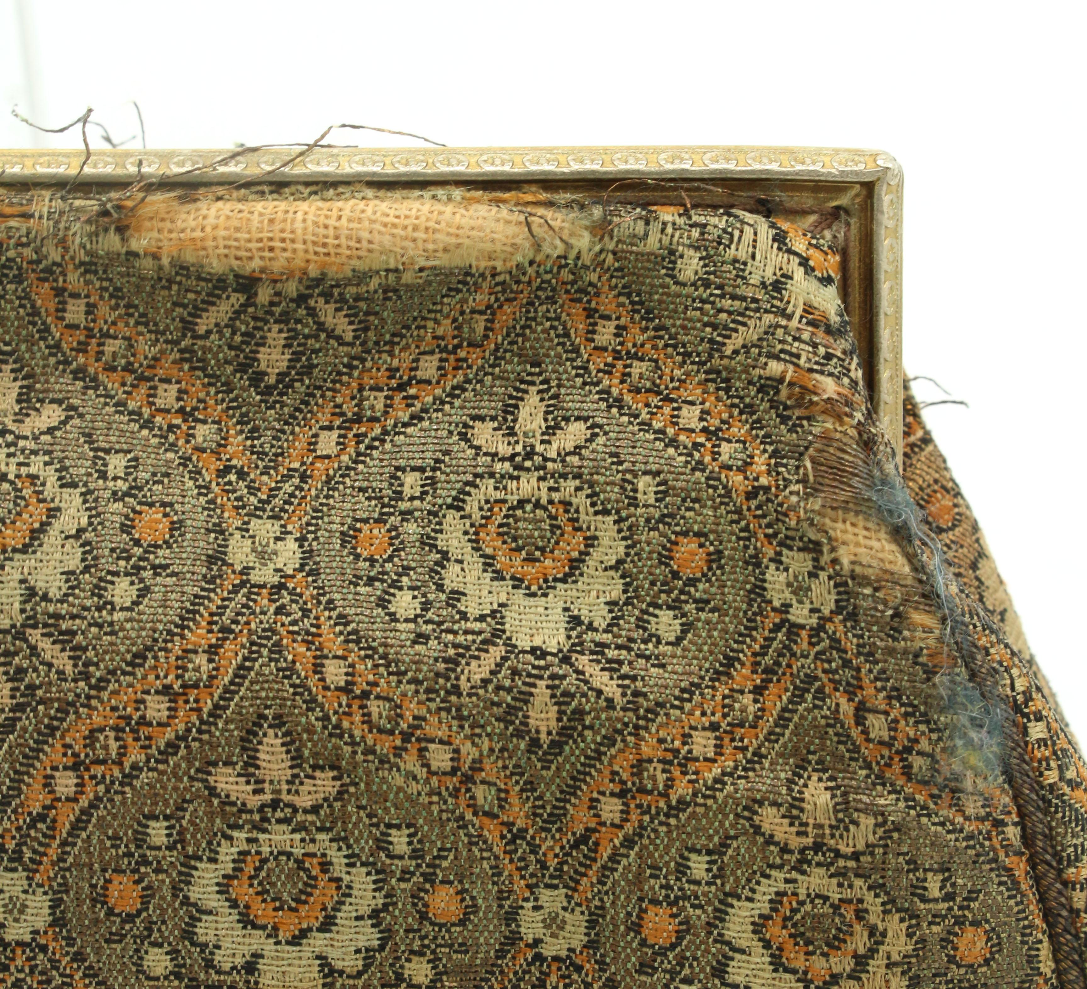 Circa 1930s French Silk Brocade Clutch For Sale 3