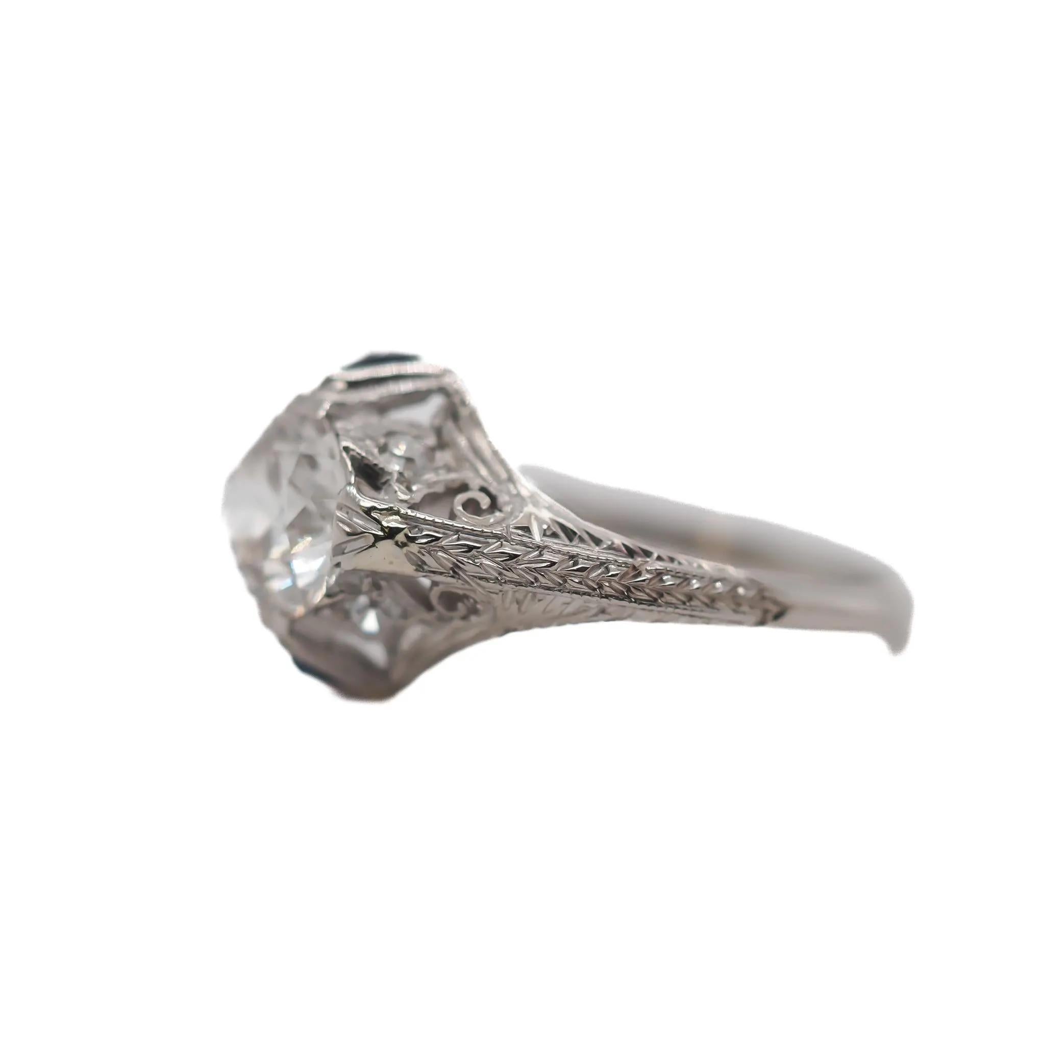Verlobungsring, GIA 1,03 Karat alter europäischer Diamant, ca. 1930er Jahre Damen im Angebot