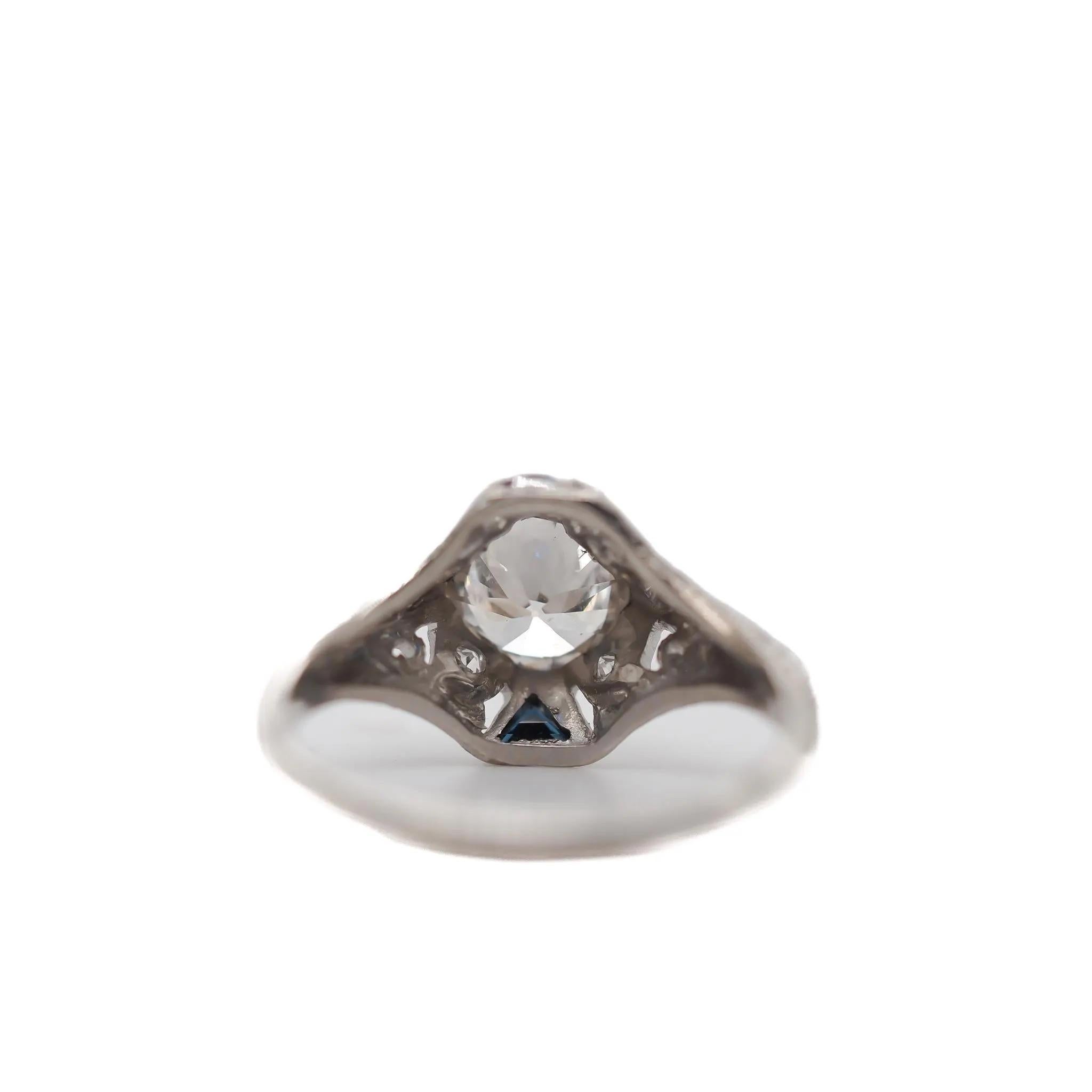 Verlobungsring, GIA 1,03 Karat alter europäischer Diamant, ca. 1930er Jahre im Angebot 2