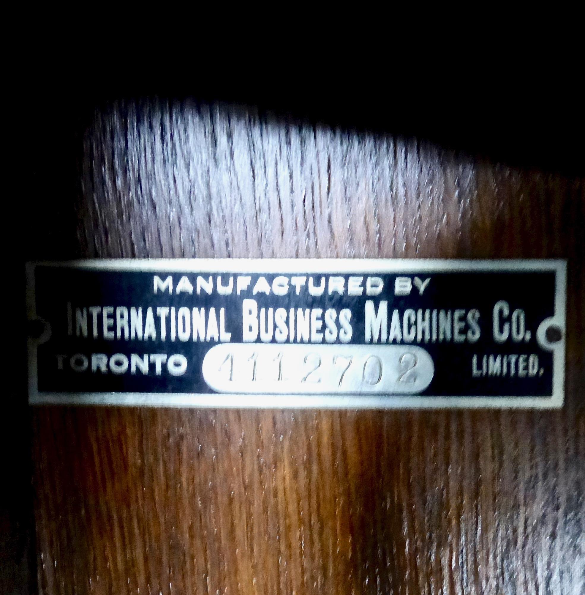 Canadian International Business Machines 'IBM' Oak Cabinet Clock, circa 1930s