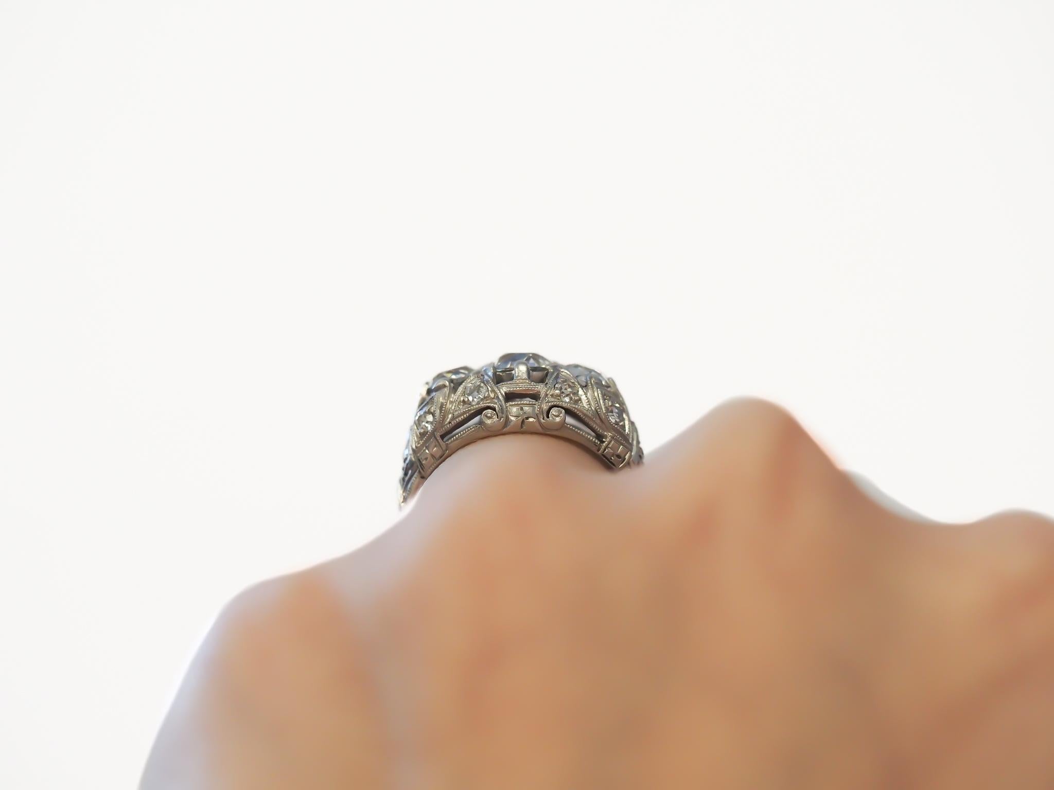 Circa 1930s Old European Brilliant Diamond Engagement Ring In Good Condition For Sale In Hicksville, NY