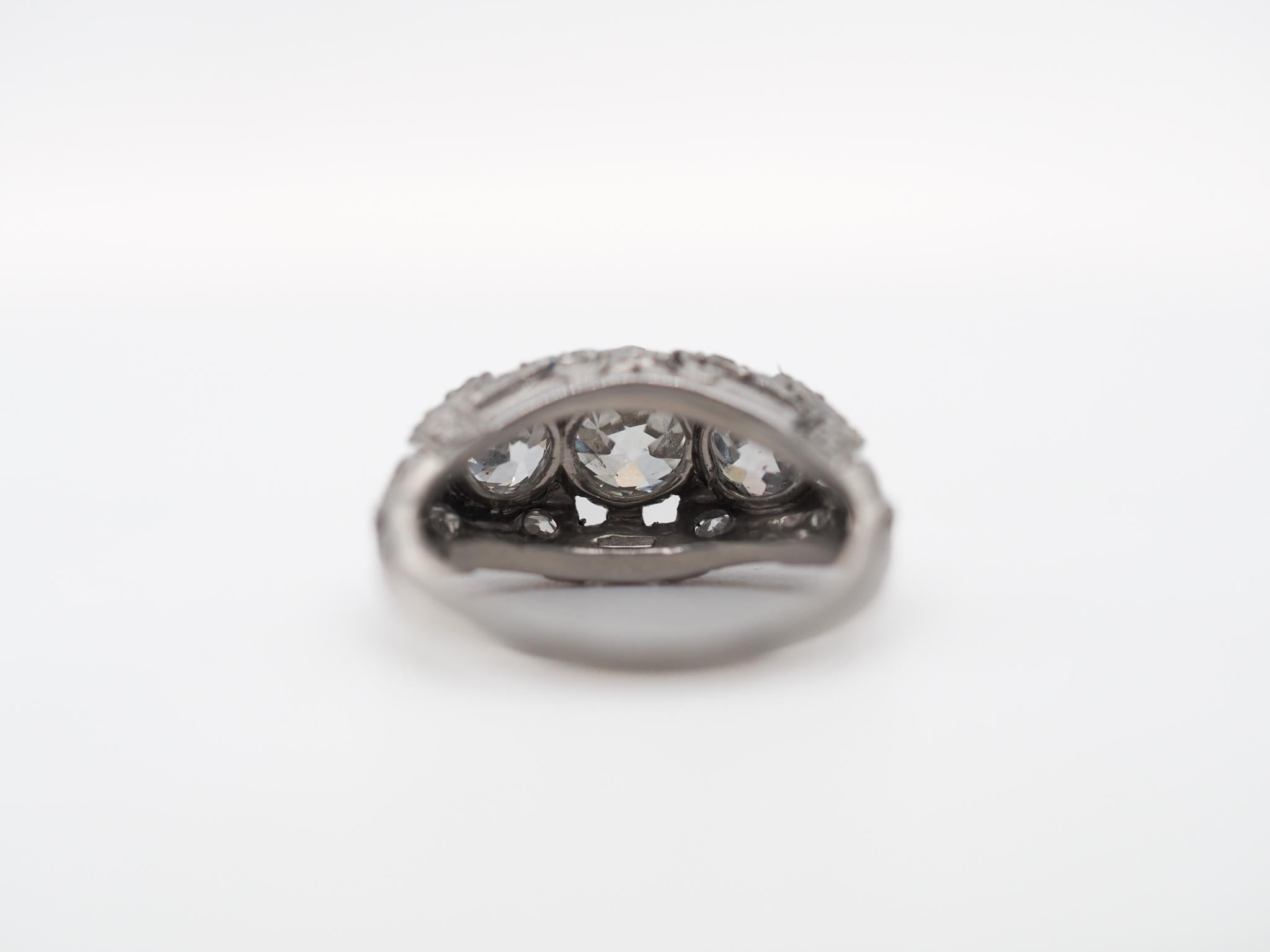 Circa 1930s Old European Brilliant Diamond Engagement Ring For Sale 2