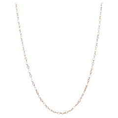 Circa 1930s Platinum and Natural Pearl Link Chain Necklace 38 inch