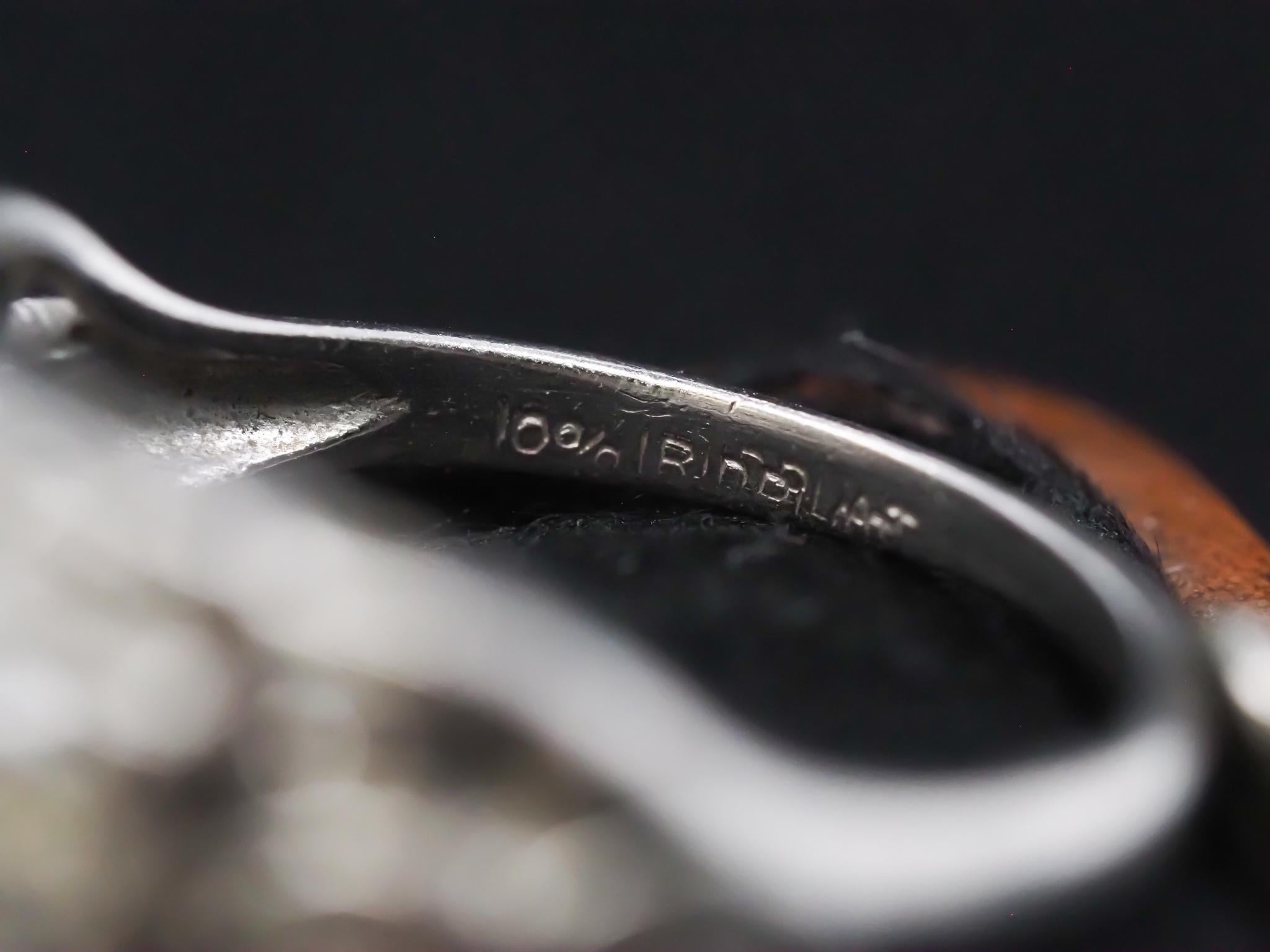 Circa 1930s Platinum Art Deco Diamond Ring In Good Condition For Sale In Hicksville, NY