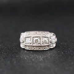 Platin Art Deco Diamantring, ca. 1930er Jahre