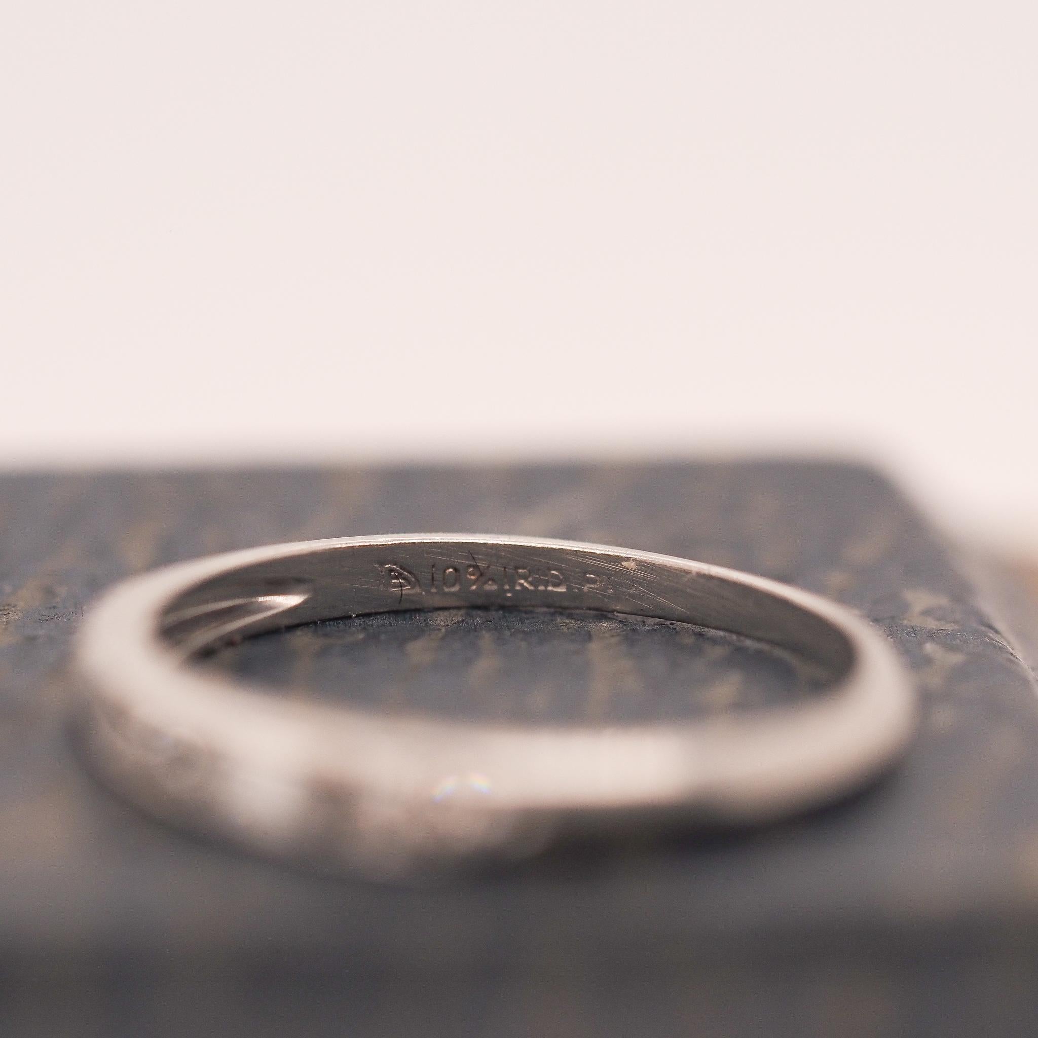 Old European Cut Circa 1930s Platinum Art Deco Engagement Ring and Wedding Band Set For Sale