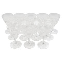 Juego de 12 copas de vino tinto de cristal soplado italiano de los años 30