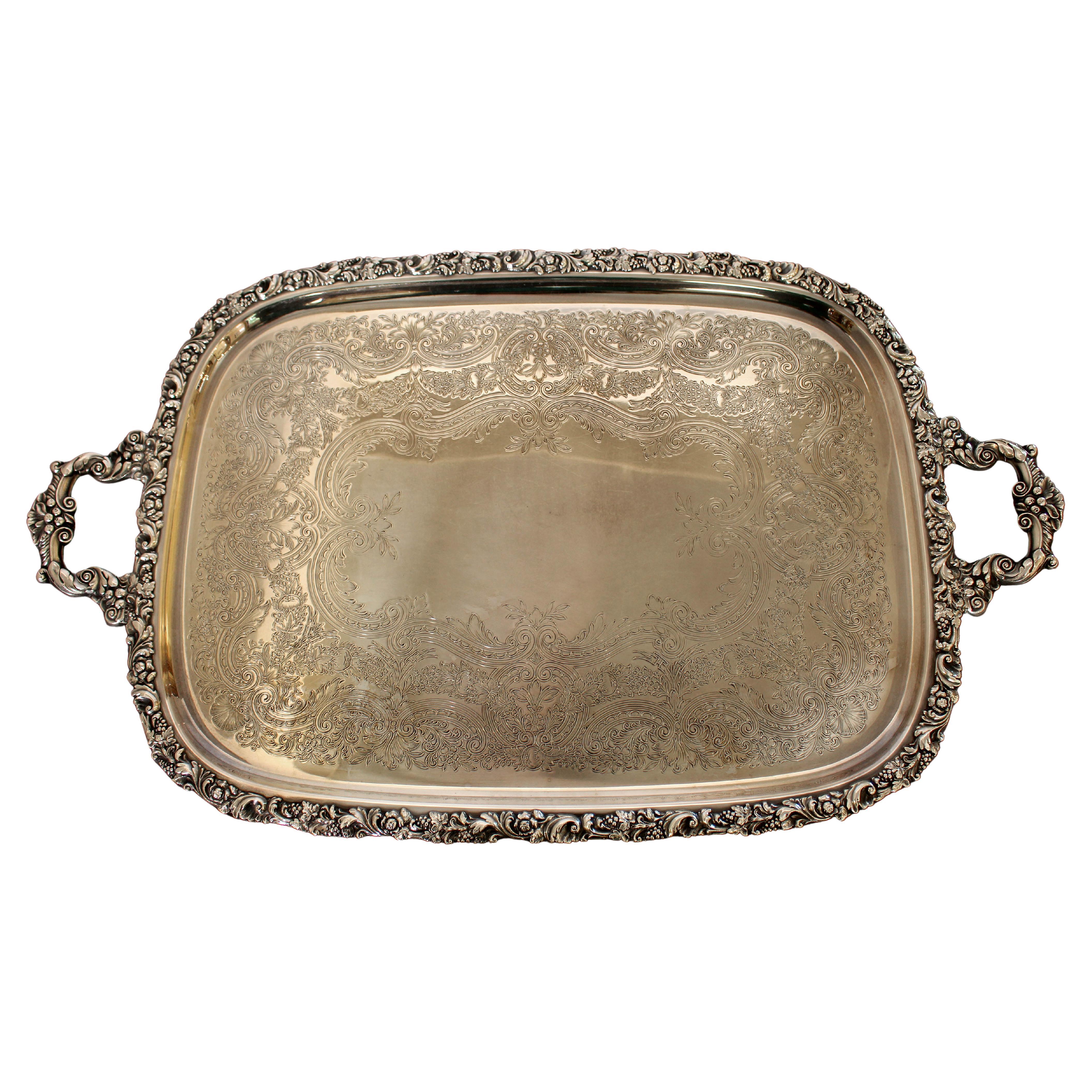Bandeja de té plateada de International Silver, circa años 30