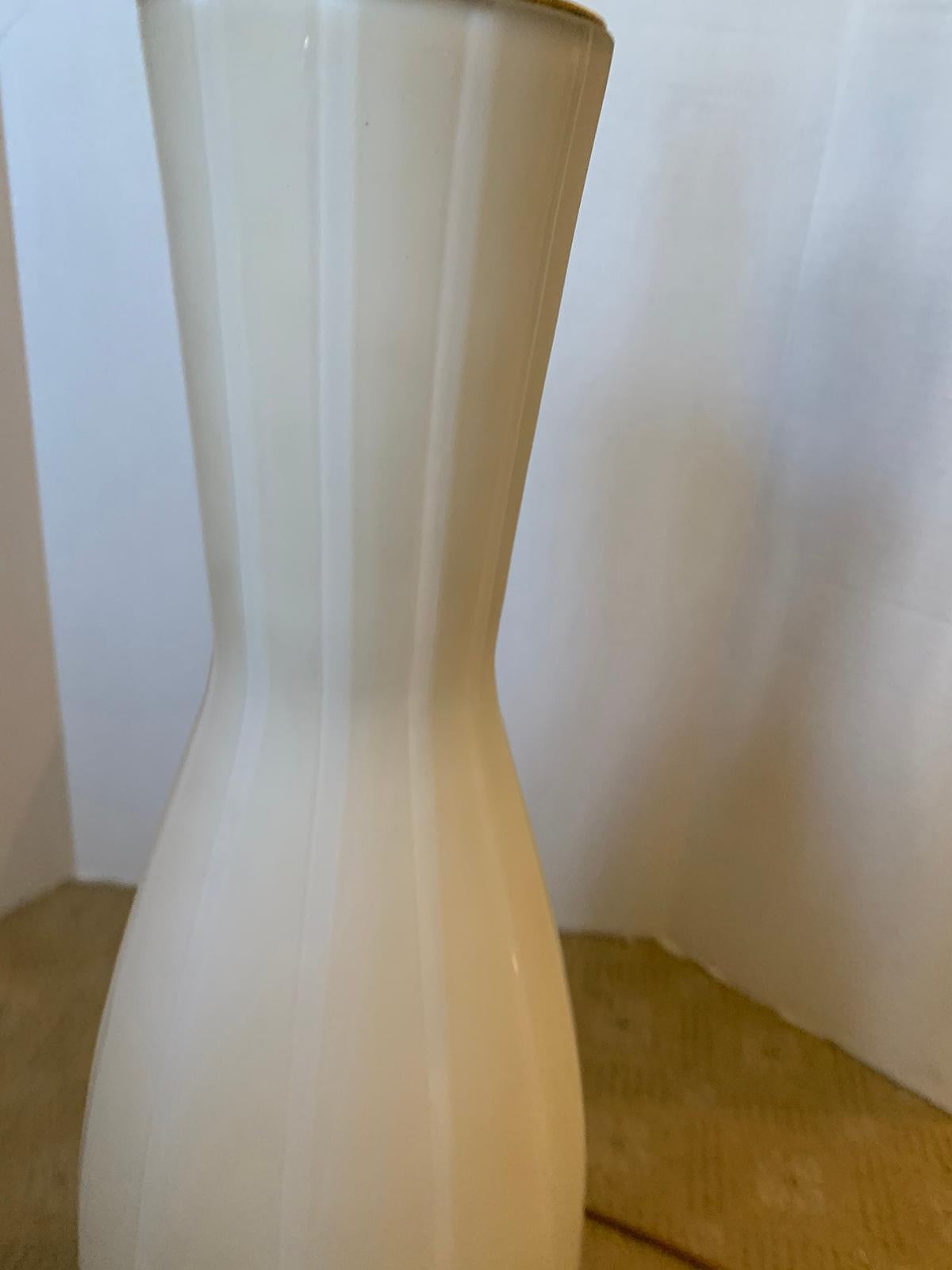 Swedish Frosted Glass Vase as Lamp on Custom Gilt Base, circa 1930s For Sale 9