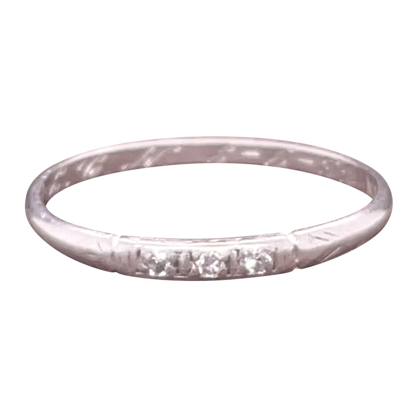 CIRCA 1932 Art Deco Ehering aus Platin mit Gravur