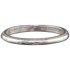 Antique Art Deco Platinum Engraved Wedding Band, circa 1934