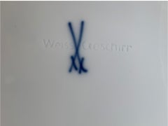 Marked Meissen "Weiss Geschirr" German White Porcelain Plate, circa 1934