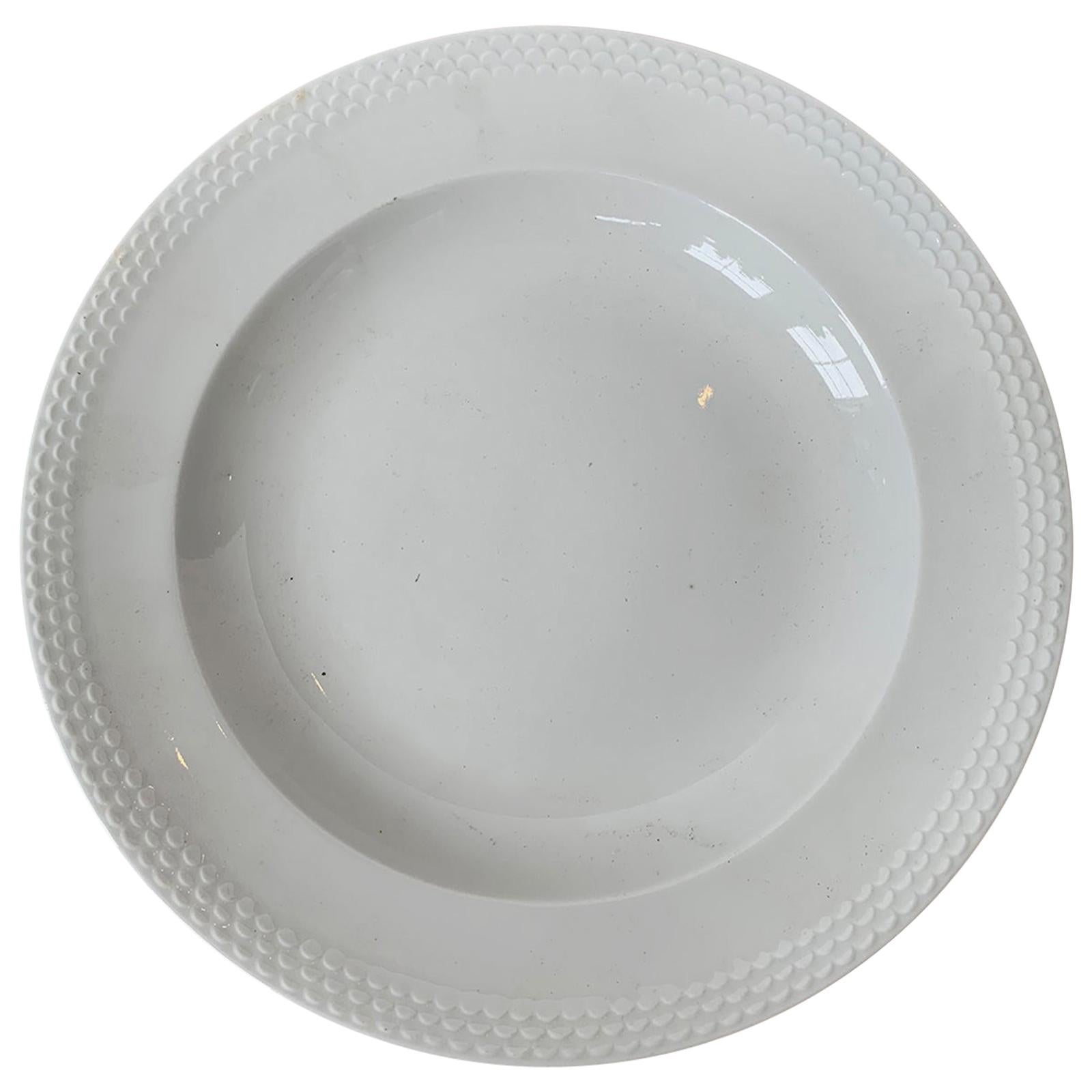 Marked Meissen "Weiss Geschirr" German White Porcelain Plate, circa 1934 For Sale
