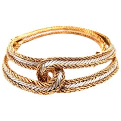 Circa 1935 Collar Artesanal Milanés de Oro Blanco Amarillo de 18 quilates