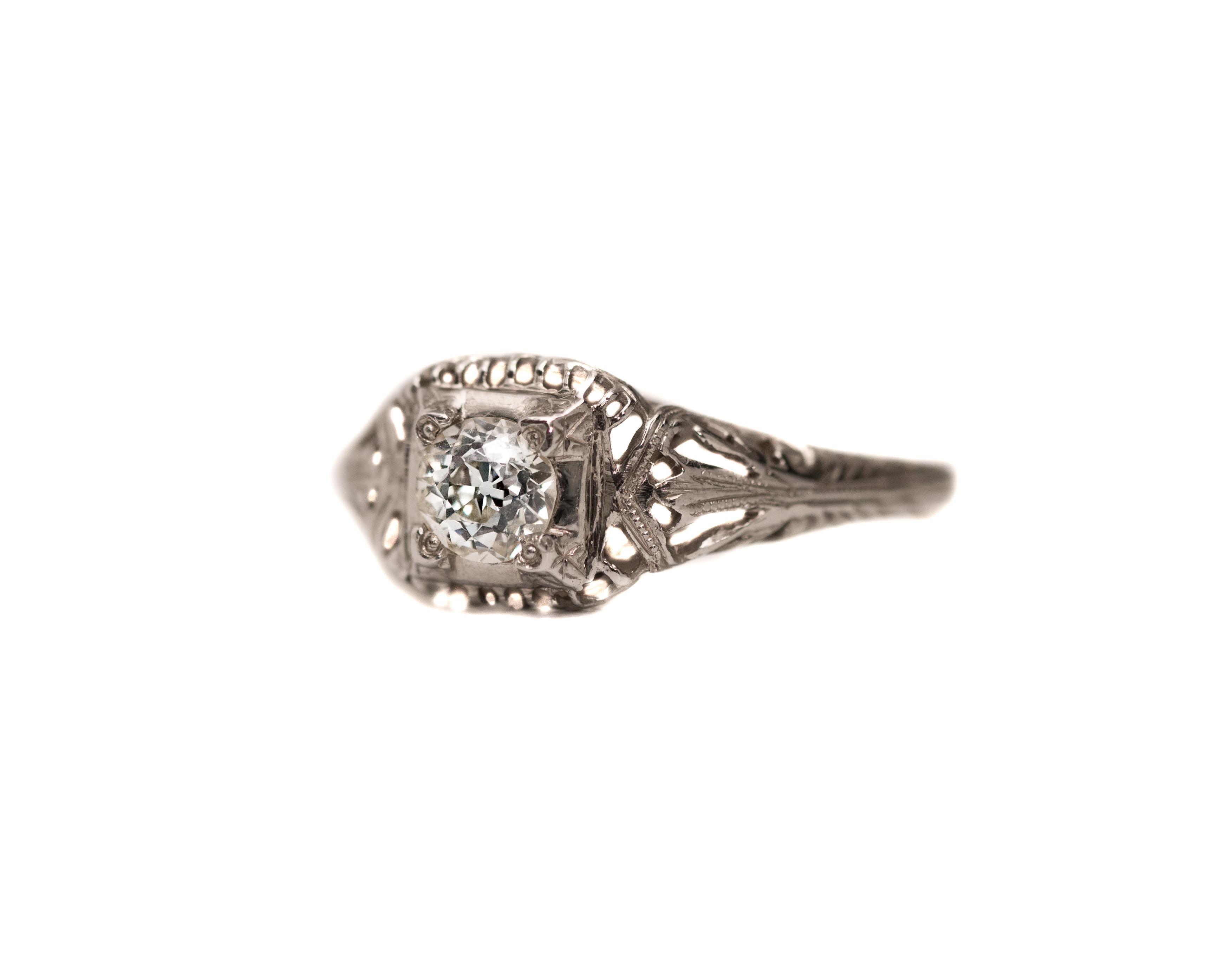 Introducing Lucy
Cute, fun, and flirty. Lucy is a little cutie who’s sure to steal your ❤️. With ribbons in her hair and a sparkle in her eye it’s impossible not to smile looking at the adorable 1940s diamond filigree ring.

Diamond