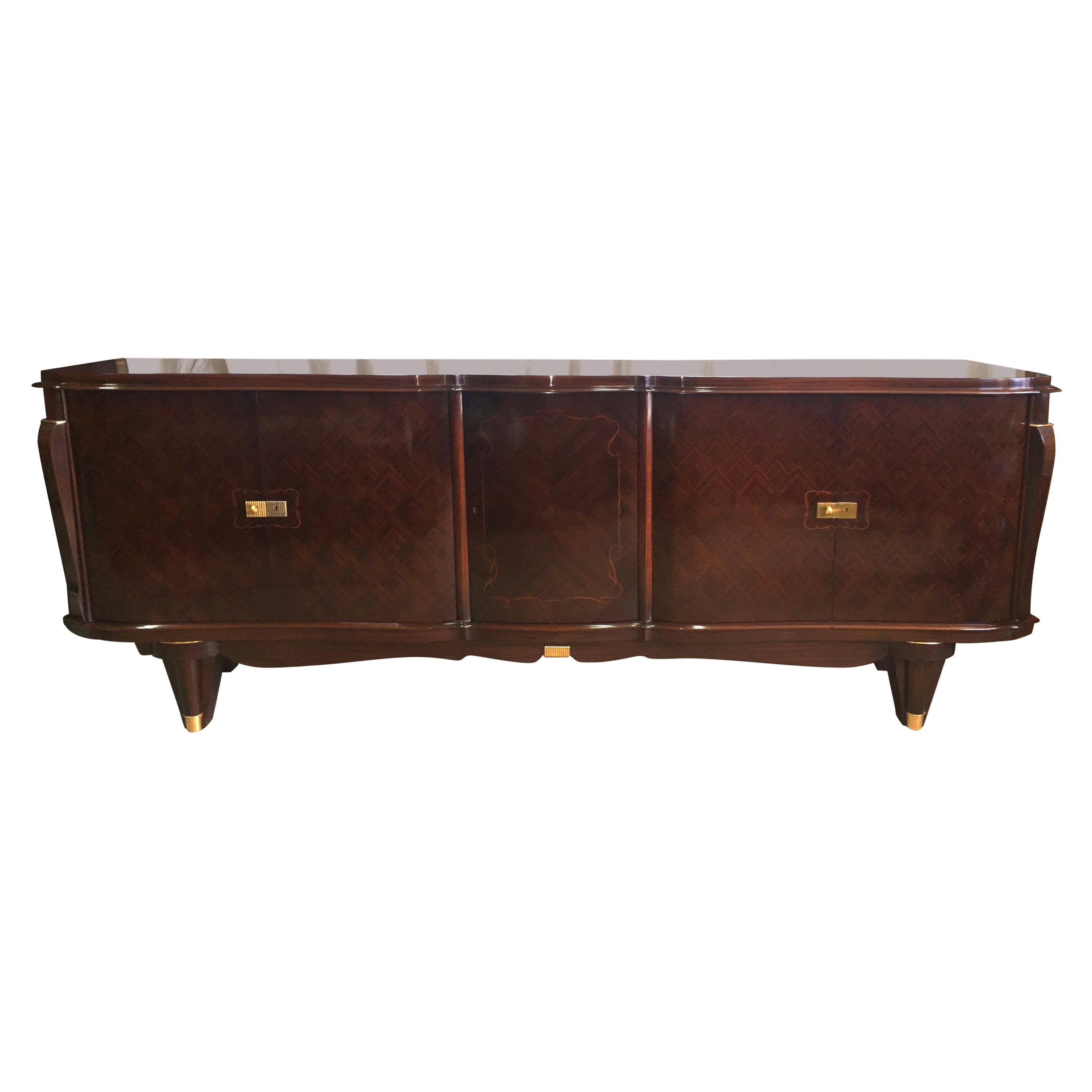 Art Deco Period Burled Elm French Buffet For Sale at 1stDibs