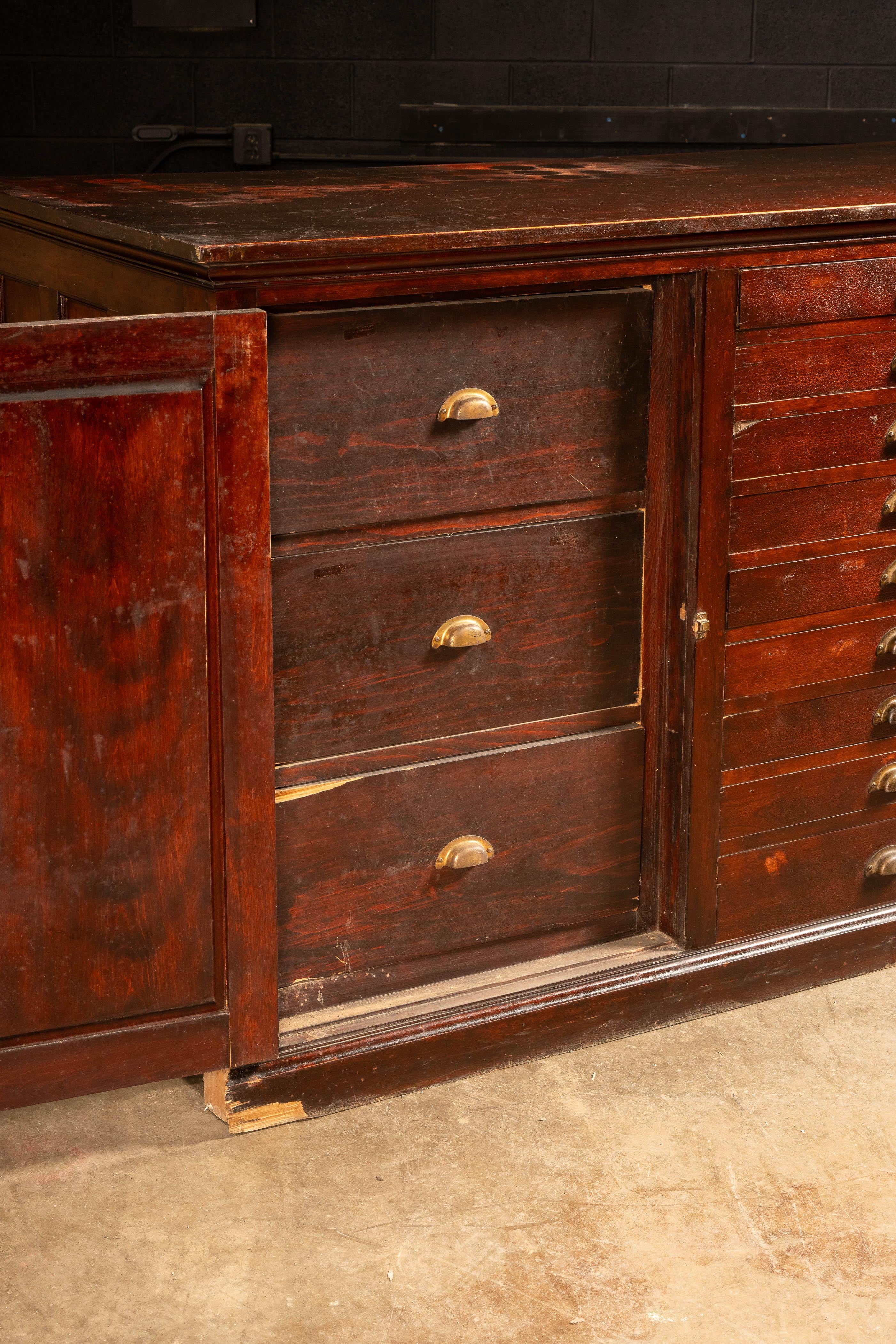 circa 1940 Industrial Flat File Cabinet For Sale 4
