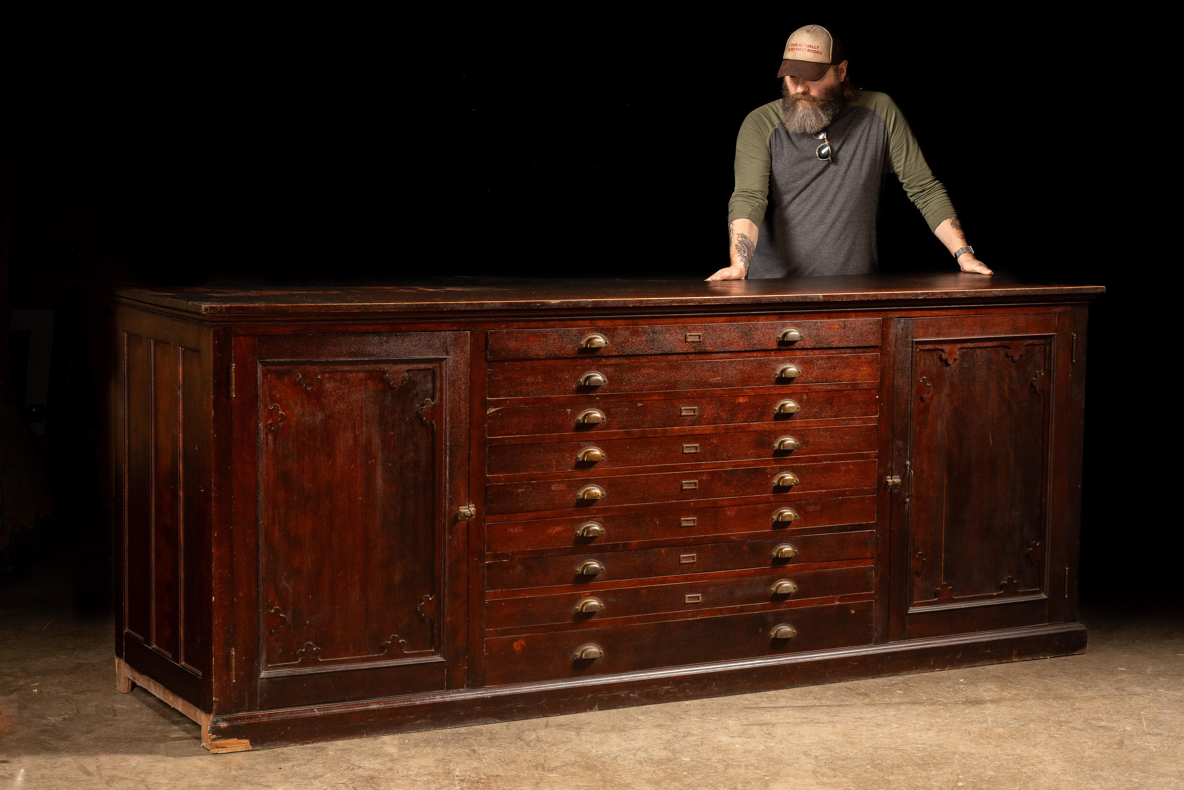 circa 1940 Industrial Flat File Cabinet For Sale 10