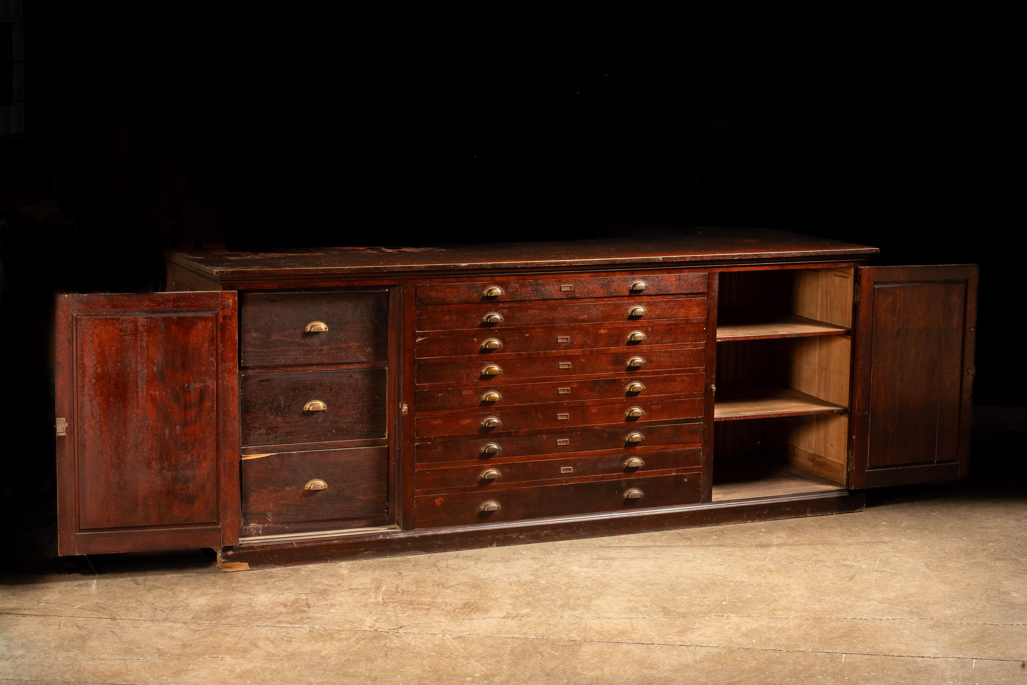 circa 1940 Industrial Flat File Cabinet For Sale 3