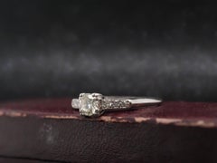 Circa 1940 Platinum .50ct Diamond Engagement Ring with Christmas Date Engraved -