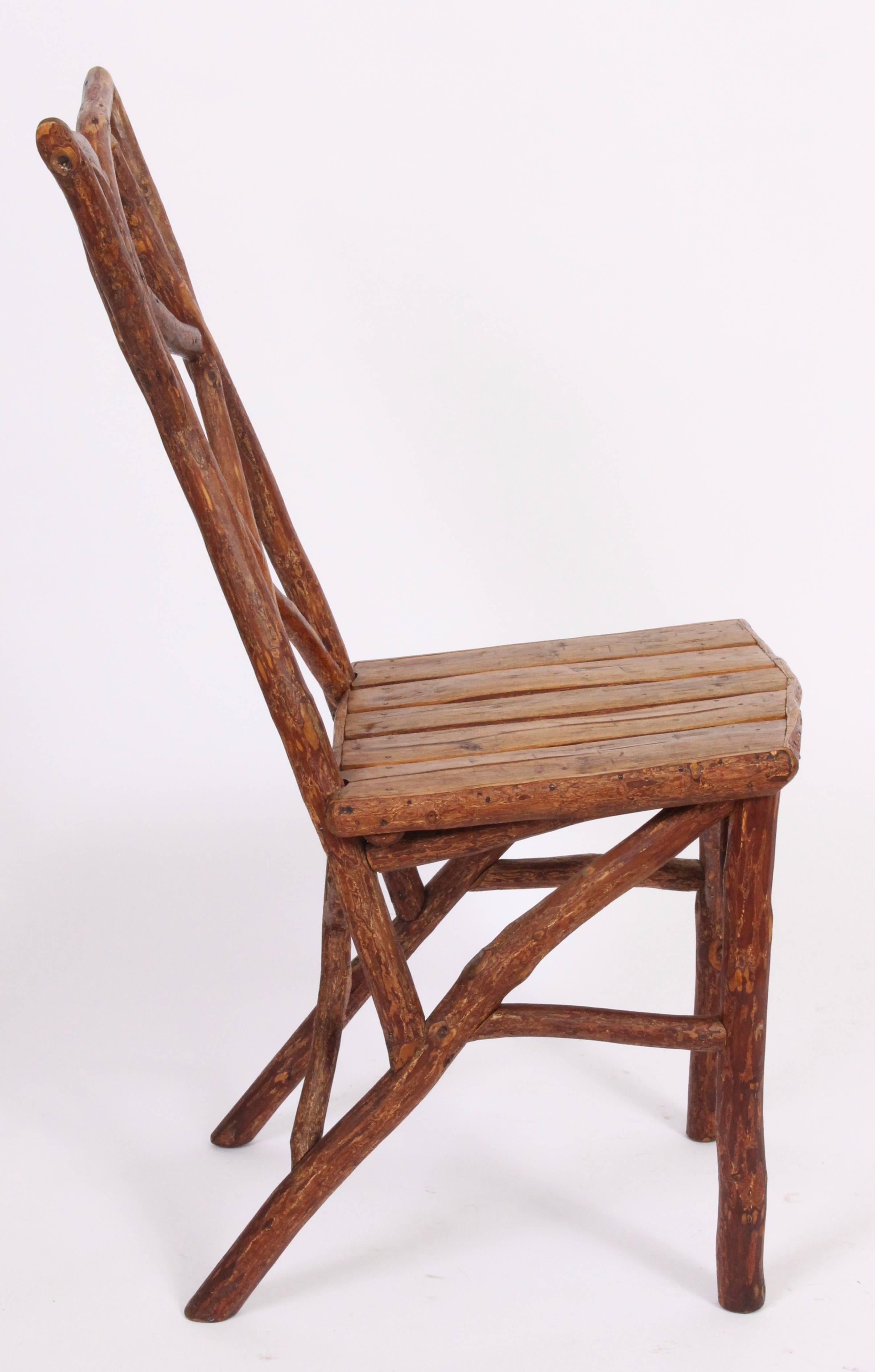 Wood Circa 1940 Rustic Folk Art Adirondack Chair