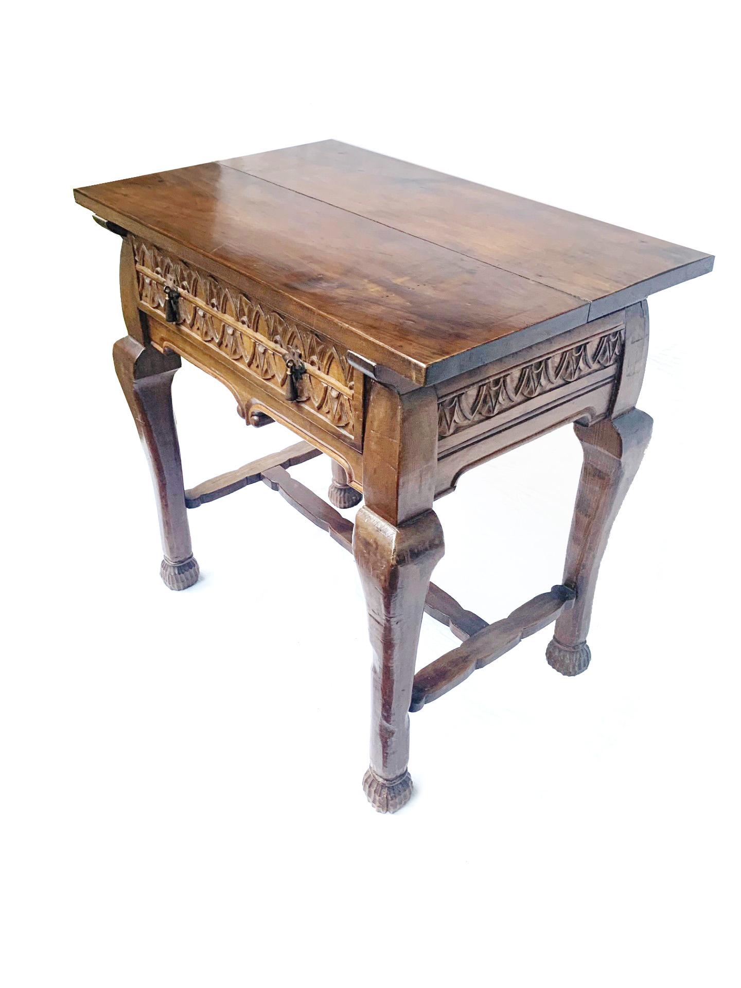 South American Circa 1940 Spanish Colonial Revival Sideboard Table Console For Sale