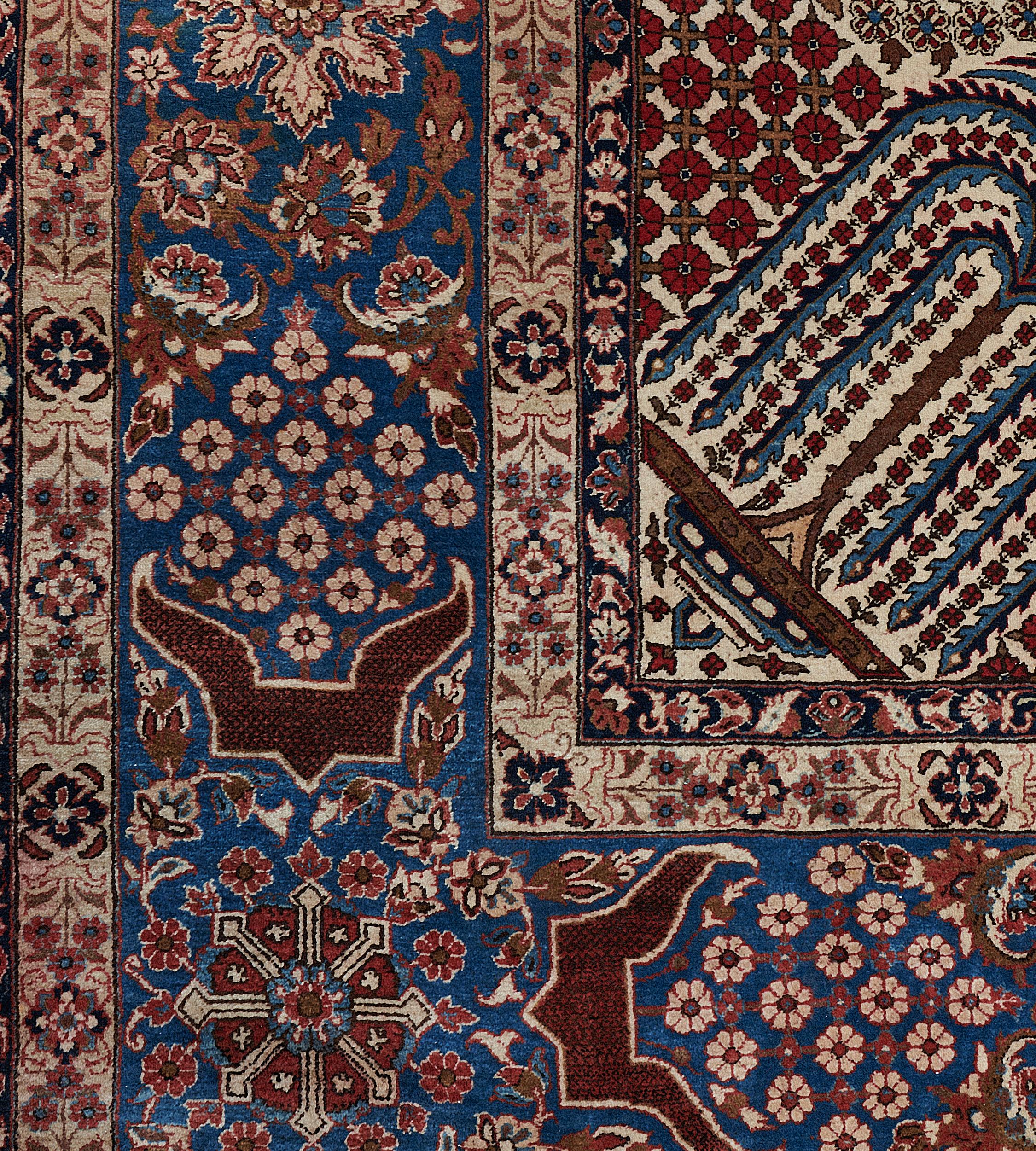 Wool Traditional Hand-Woven Persian Isfahan Rug, circa 1940 For Sale