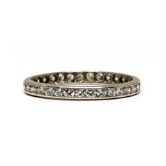 0.75 Carat Diamond Vintage Platinum Eternity Band, circa 1940s
