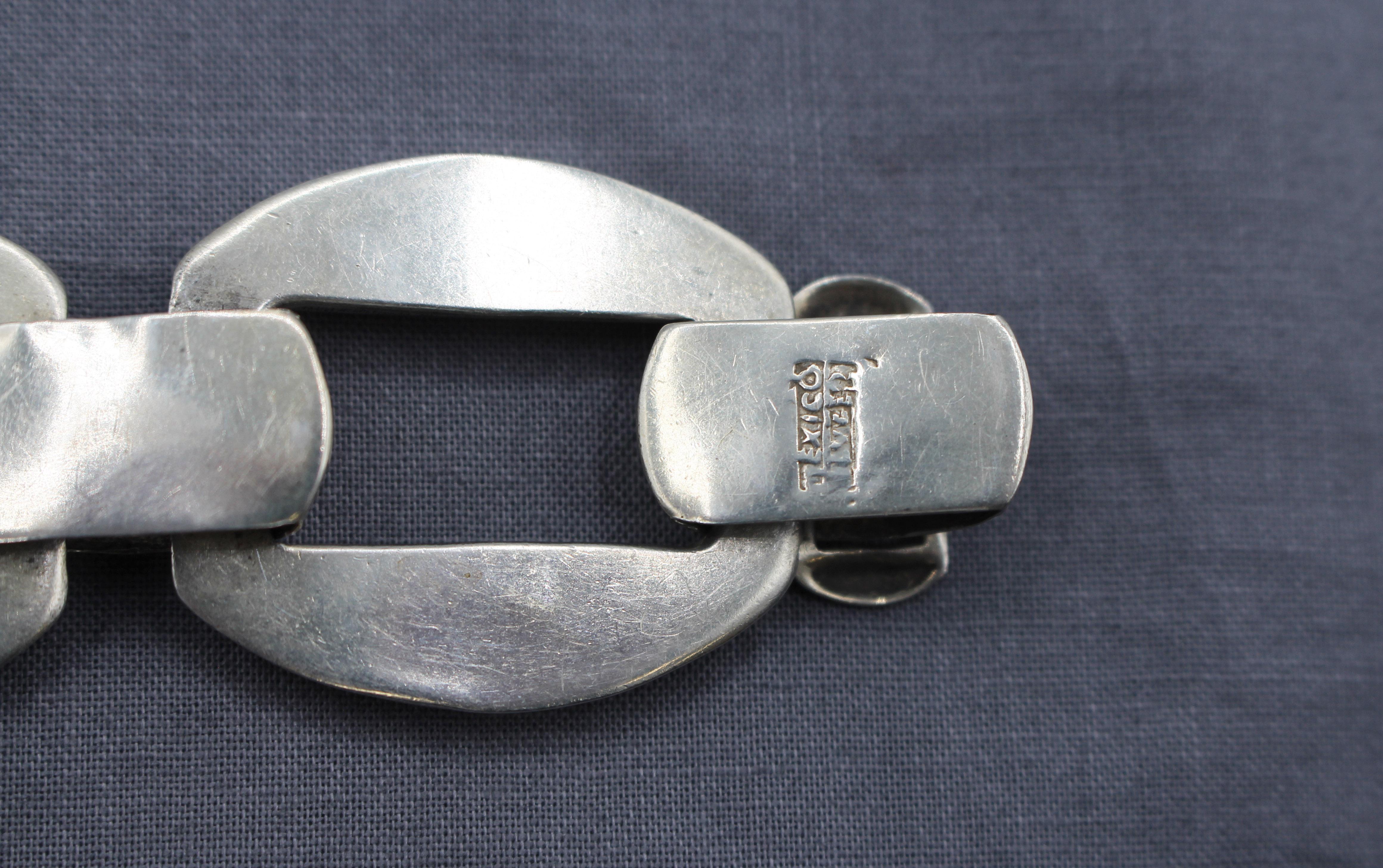 Messicano Bracciale d'argento in stile arte moderna messicana degli anni '40-'50 circa in vendita