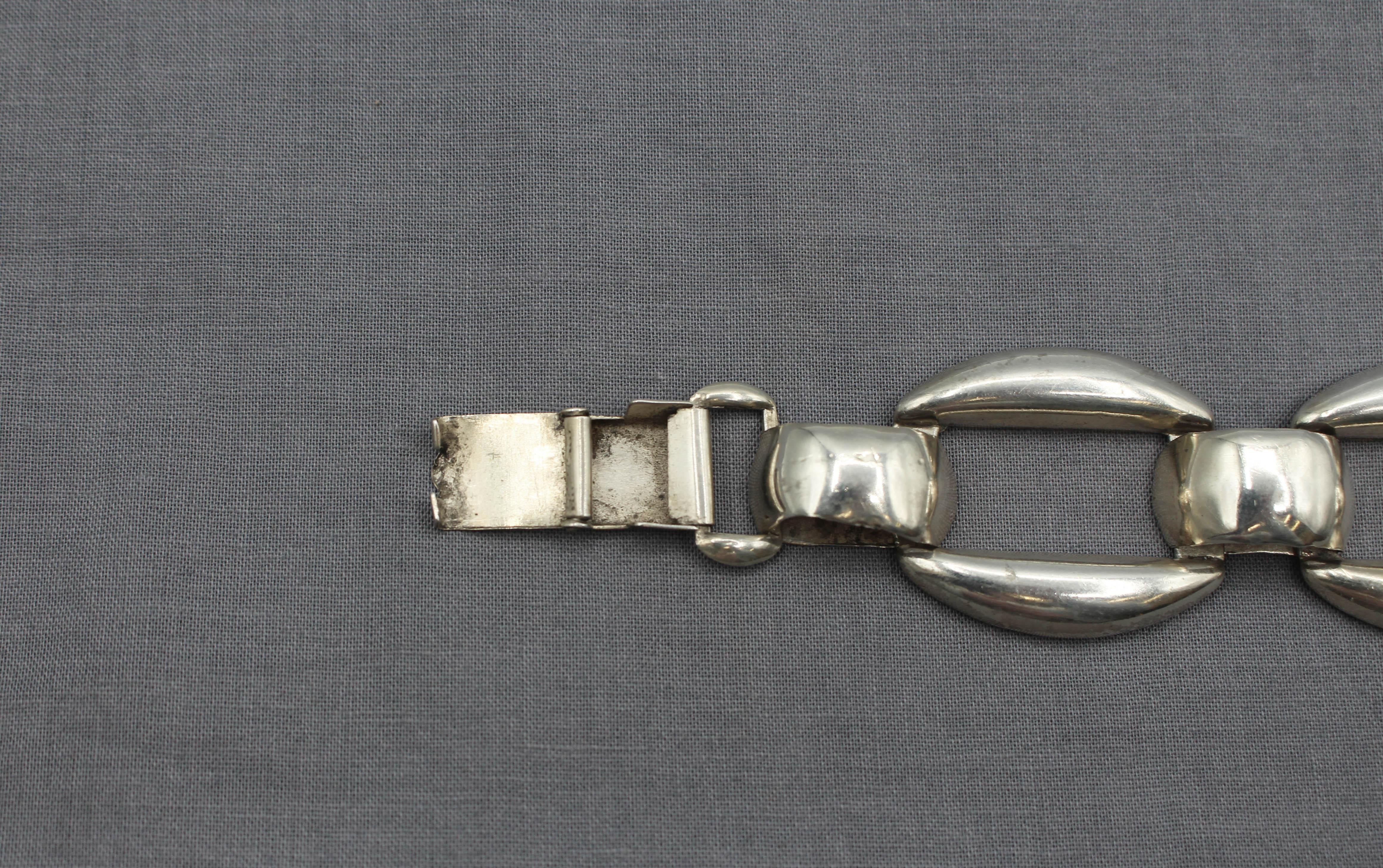 XX secolo Bracciale d'argento in stile arte moderna messicana degli anni '40-'50 circa in vendita