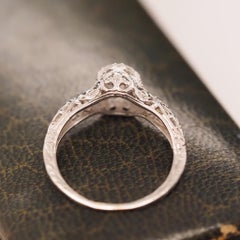 Circa 1940s Art Deco Filigree .53ct Round Brilliant Diamond Ring