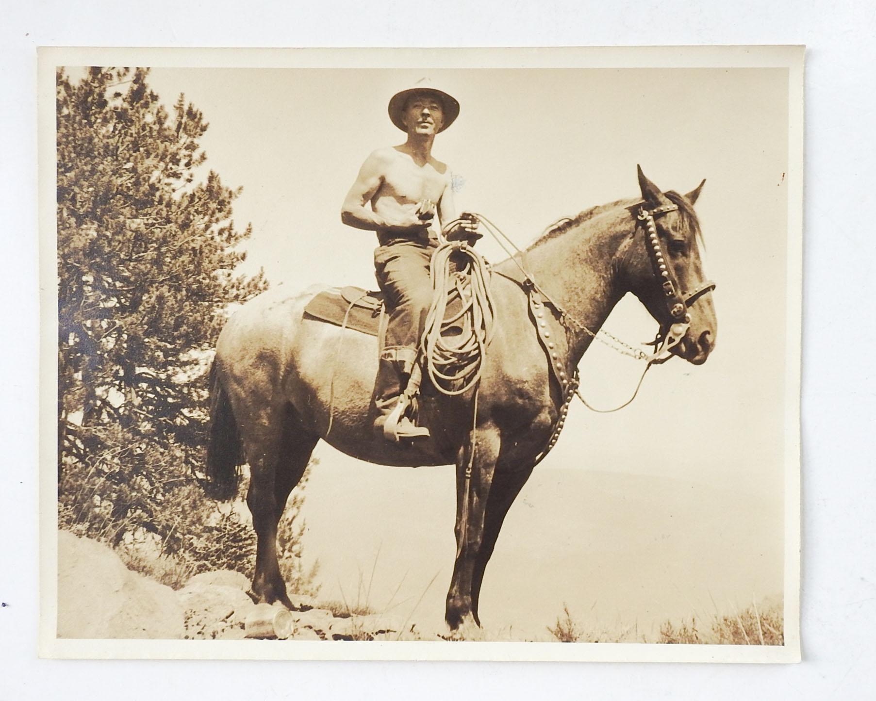 Circa 1940s California Horse & Rider Photograph In Good Condition For Sale In Seguin, TX