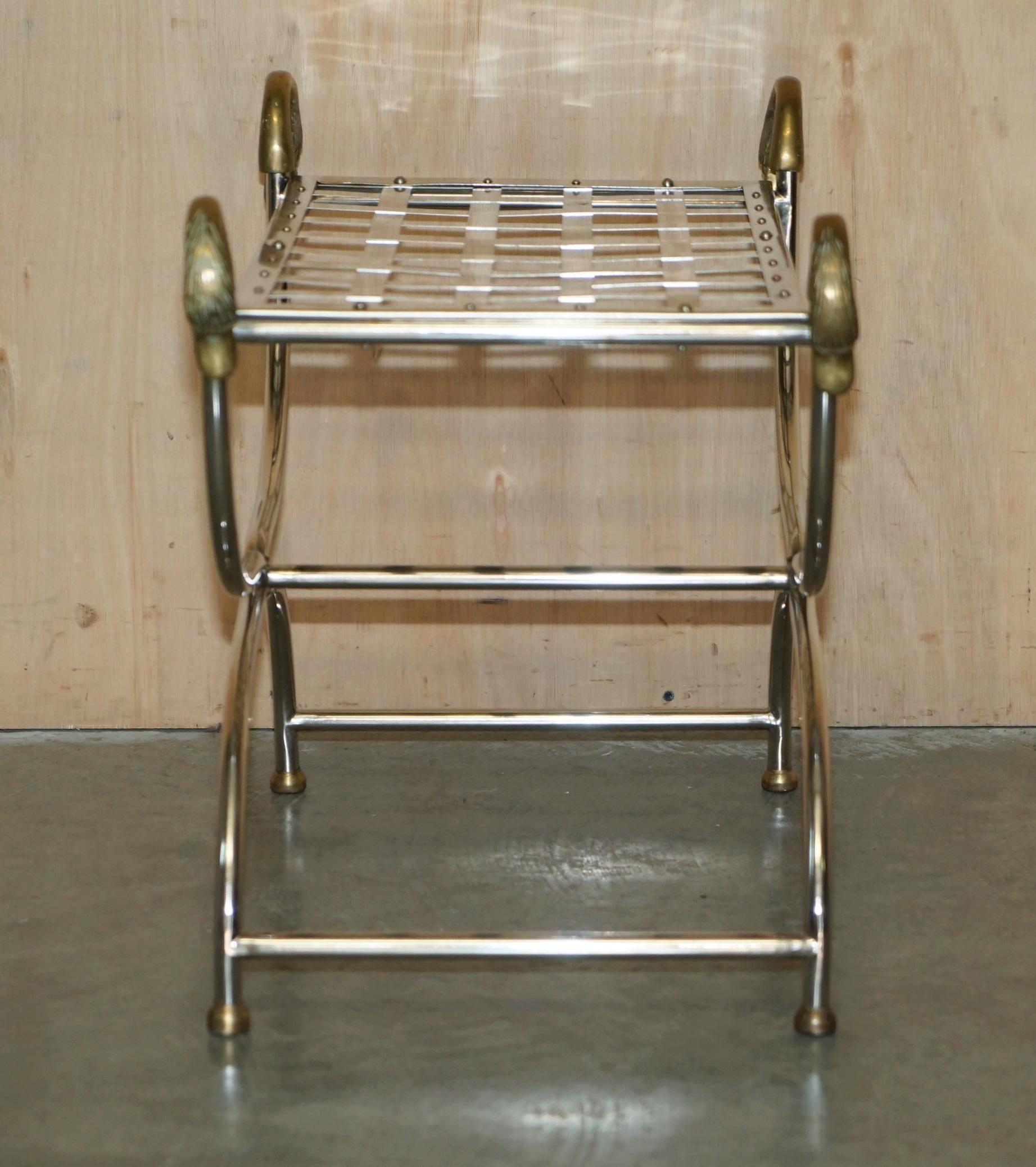 CIRCA 1940's MAISON JANSEN DUCK / SWAN HEAD SIDE TABLE POLISHED CHROME & BRASS For Sale 12