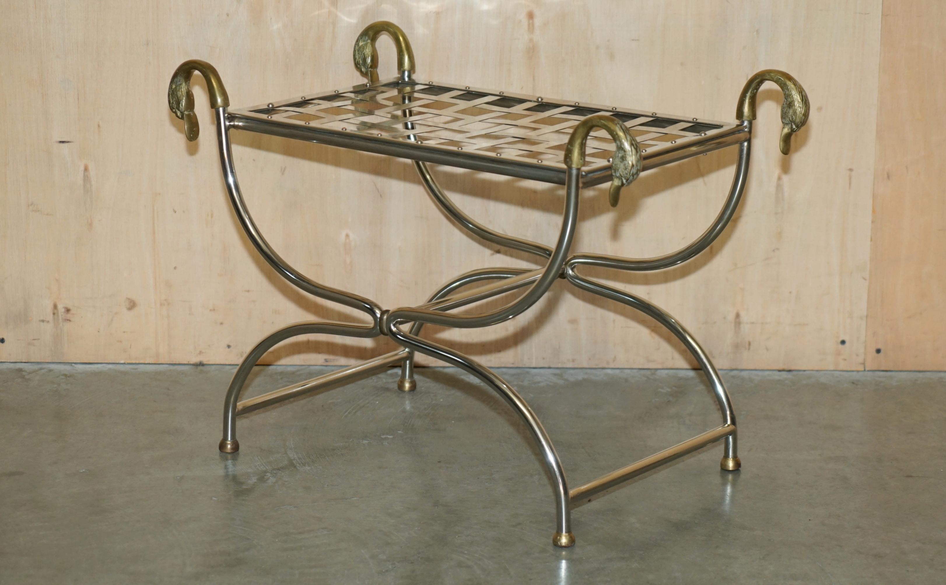 Royal House Antiques

Royal House Antiques is delighted to offer for sale this lovely original circa 1940's polished chrome and brass Maison Jansen France side table or stool with Duck's heads

Please note the delivery fee listed is just a guide, it