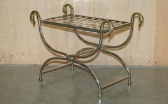 CIRCA 1940's MAISON JANSEN DUCK / SWAN HEAD SIDE TABLE POLISHED CHROME & BRASS