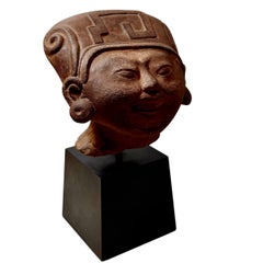 Circa 1940S Mounted Terracotta Sculpture Of A Pre-Columbian Style Figure