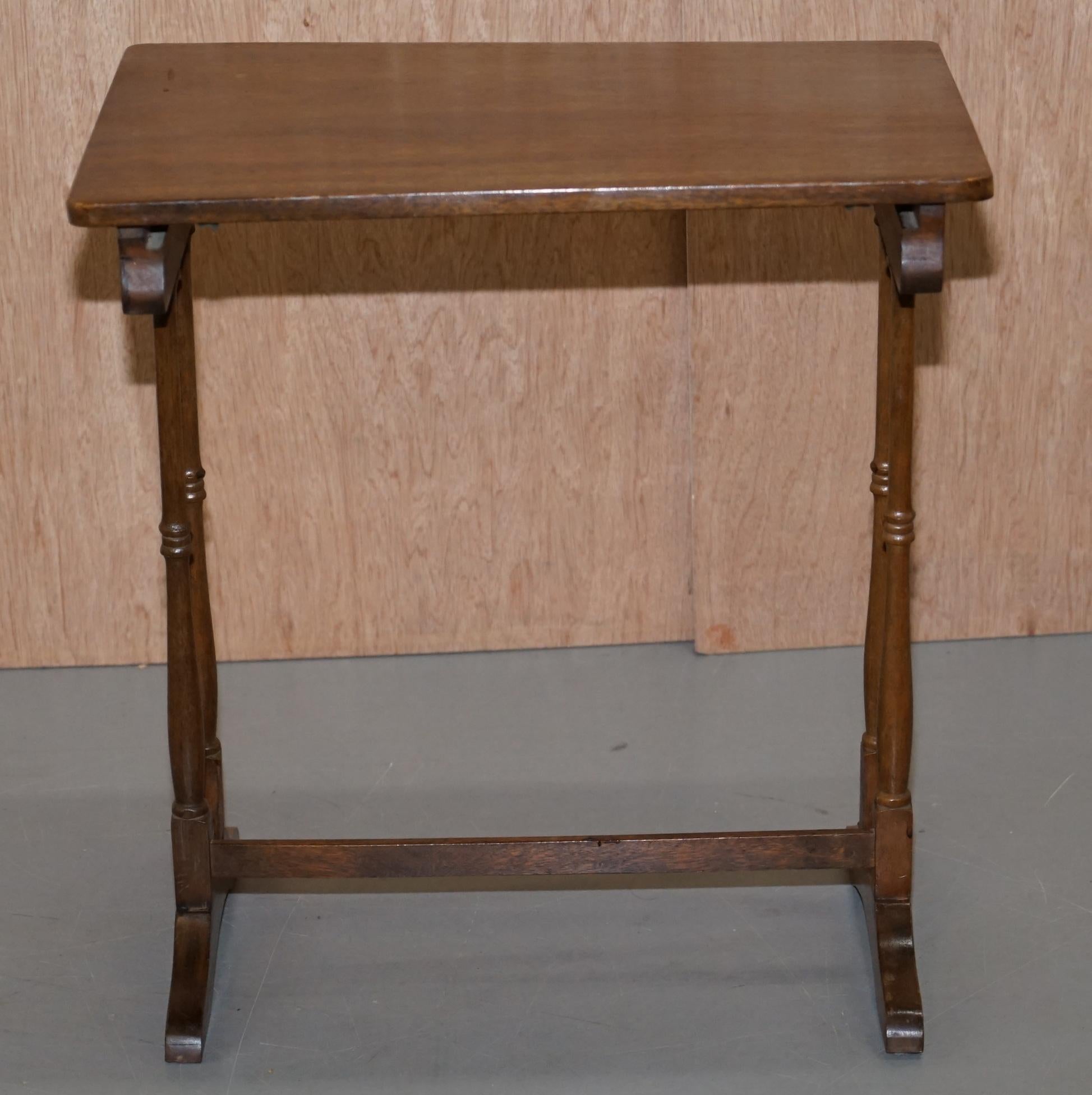 Nest of Three Mahogany Tables with Nicely Carved Decorative Legs circa 1940s  6