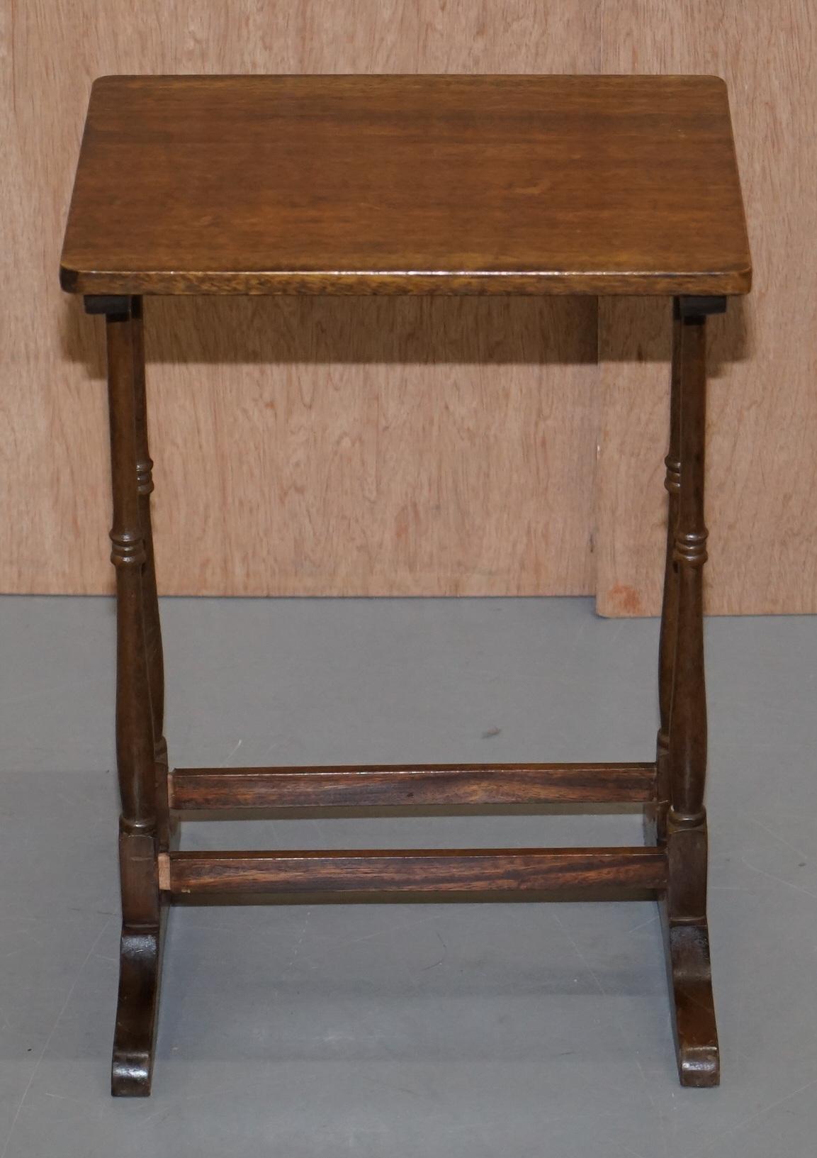 Nest of Three Mahogany Tables with Nicely Carved Decorative Legs circa 1940s  12