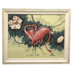 circa 1940's, Pink Flamingos, Signed by Artist Billy Seay