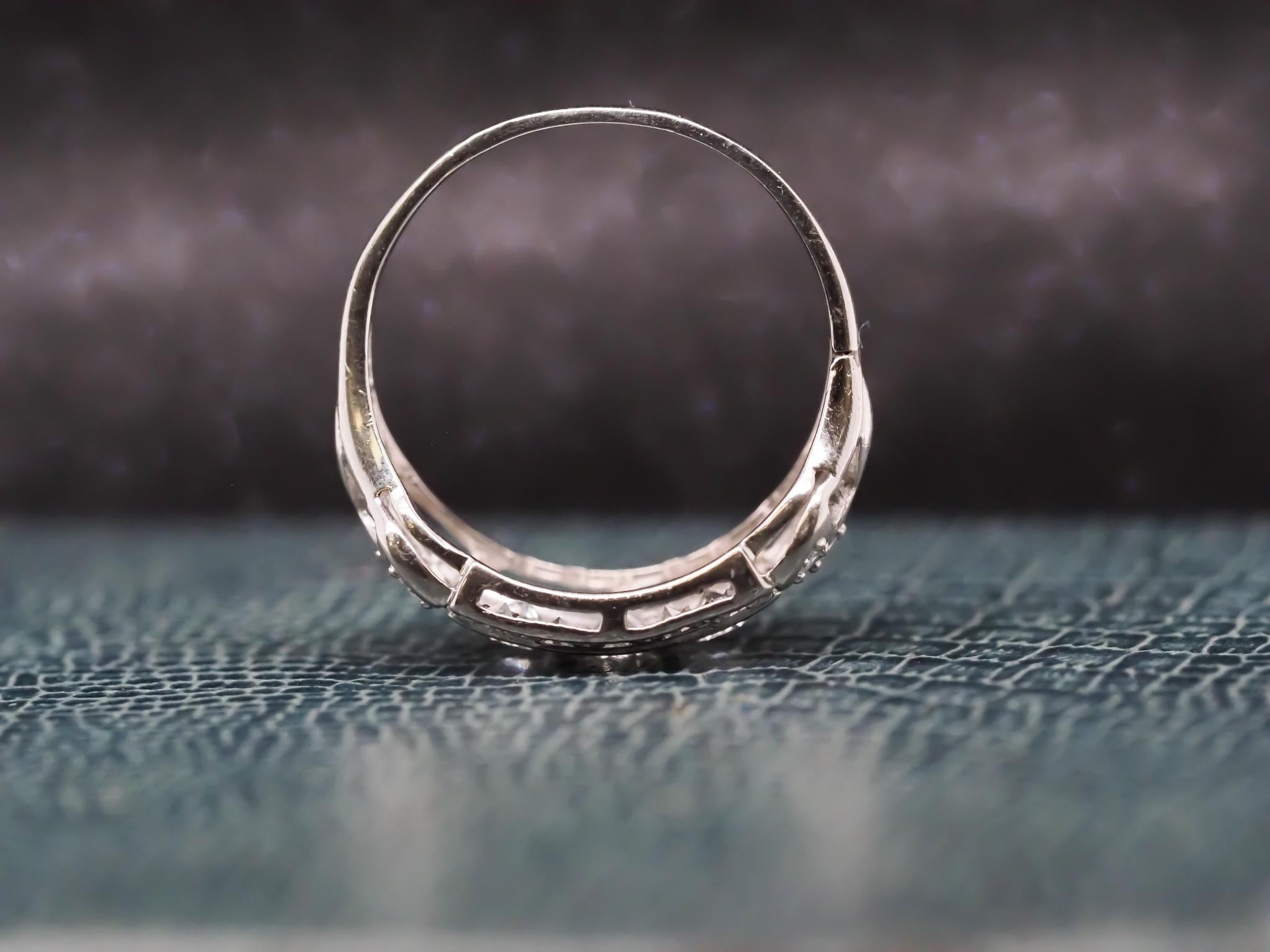 Women's Circa 1940s Platinum Diamond Engagement Ring For Sale