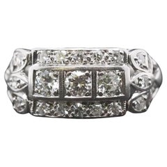 Circa 1940s Platinum Diamond Engagement Ring